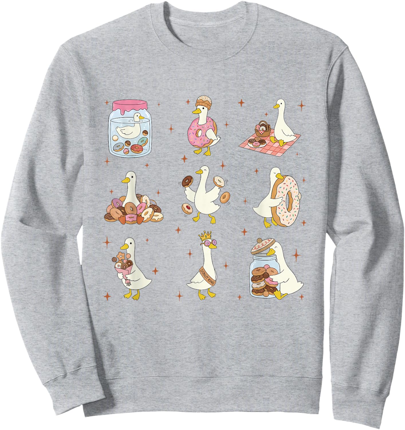 Women Donut Lover Silly Goose Party Donuts Bakery Lover Sweatshirt - Sweatshirt | Ash