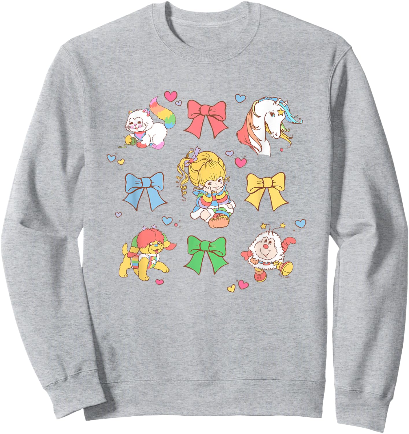 Rainbow Brite Unicorn Bows & Sprites Jumble Sweatshirt - Sweatshirt | Ash