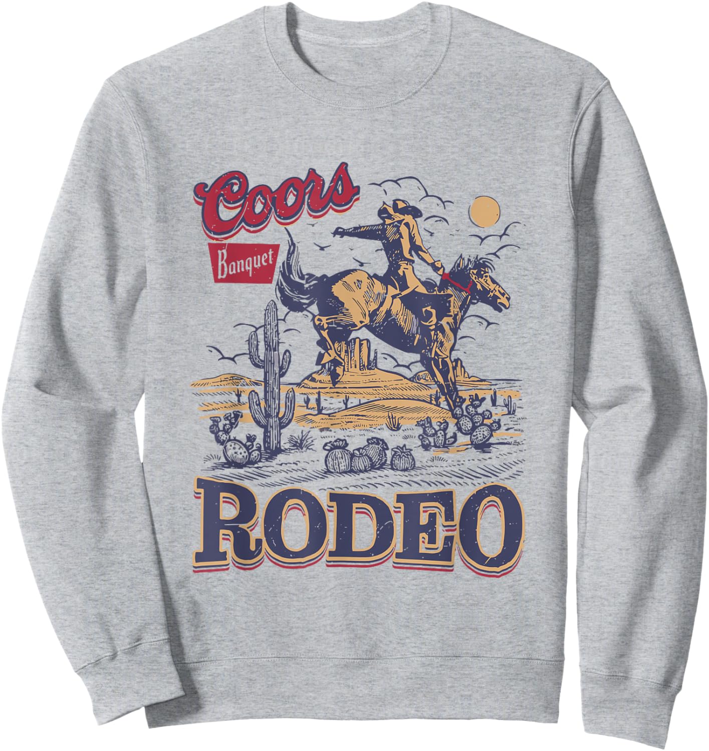 Cowboys Rodeo Retro Western Cowboy Riding Horse Sweatshirt - Sweatshirt | Ash