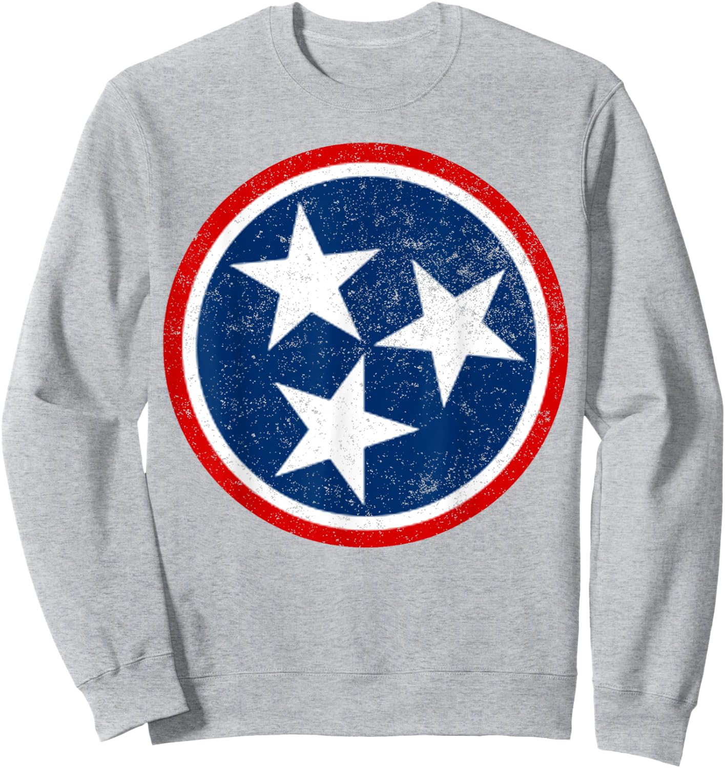Tennessee Volunteer State - Distressed Tristar Flag Shirt Sweatshirt - Sweatshirt | Ash