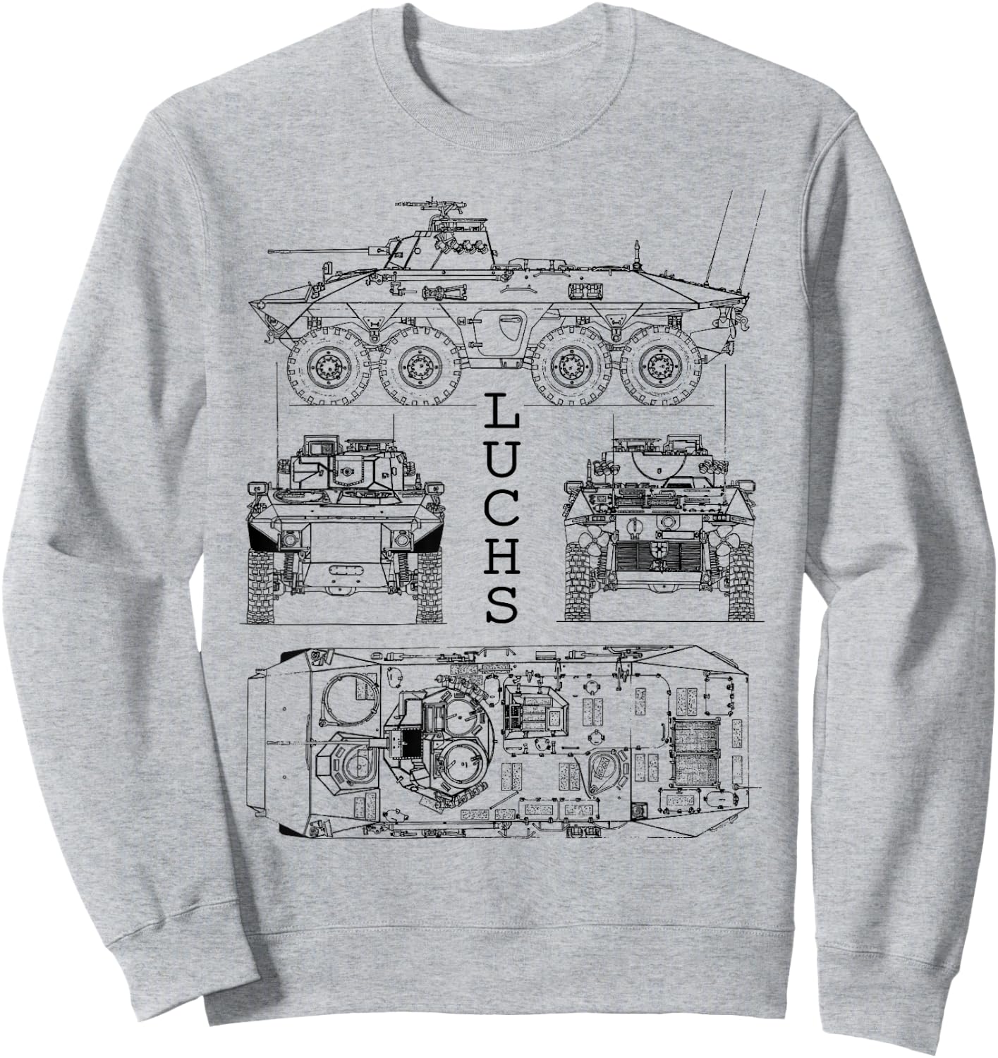 Spähpanzer Luchs Deutsches Aufklärungsfahrzeug Sweatshirt - Sweatshirt | Ash