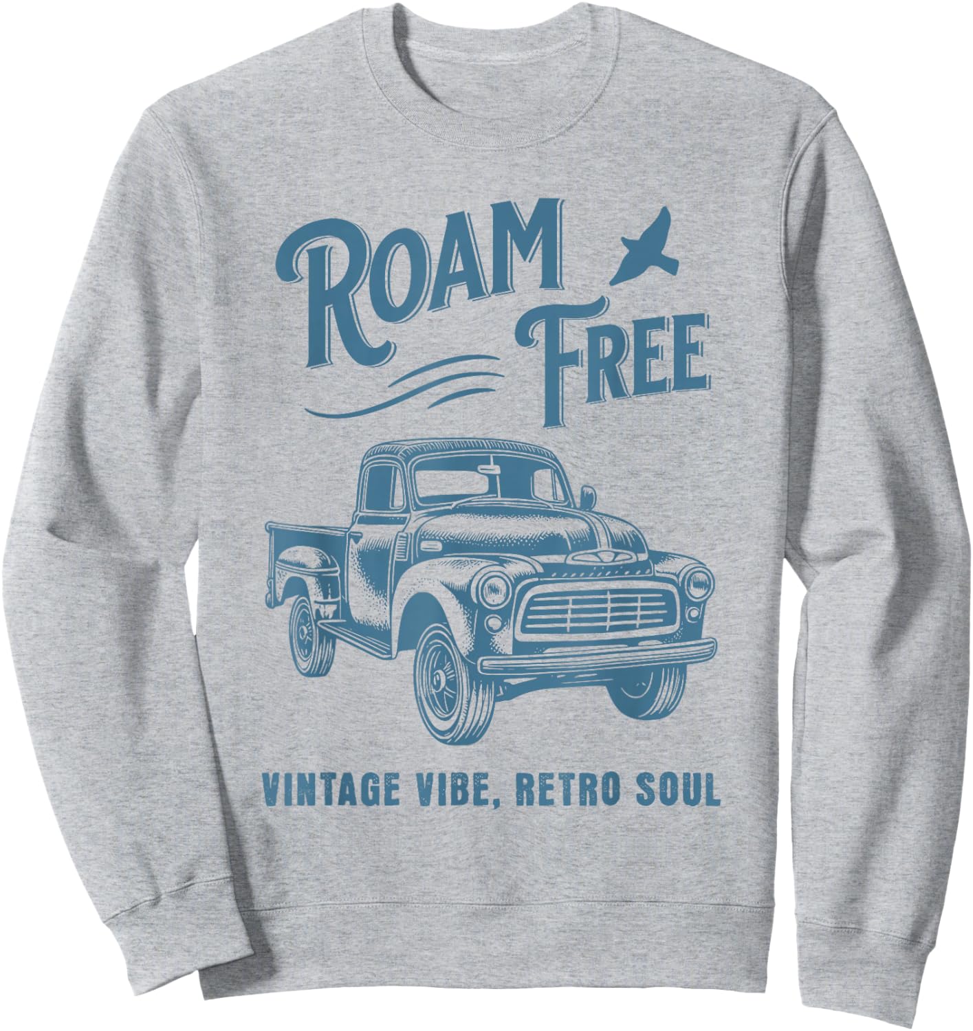 Vintage Pickup Truck Pick Up V8 Retro Style Classic Car Sweatshirt - Sweatshirt | Ash
