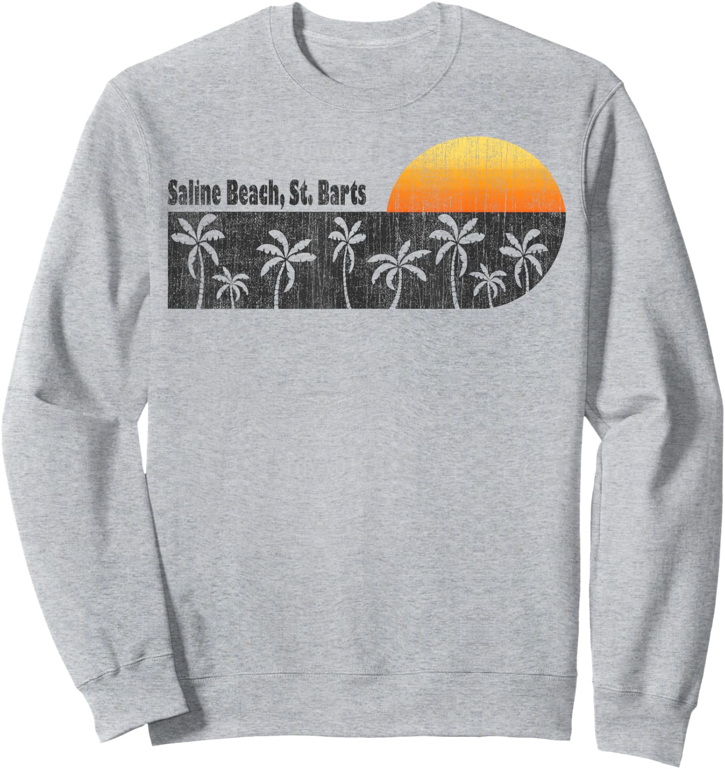 Retro Saline Beach St. Barts Naturalist Beach Women Kids Sweatshirt - Sweatshirt | Ash