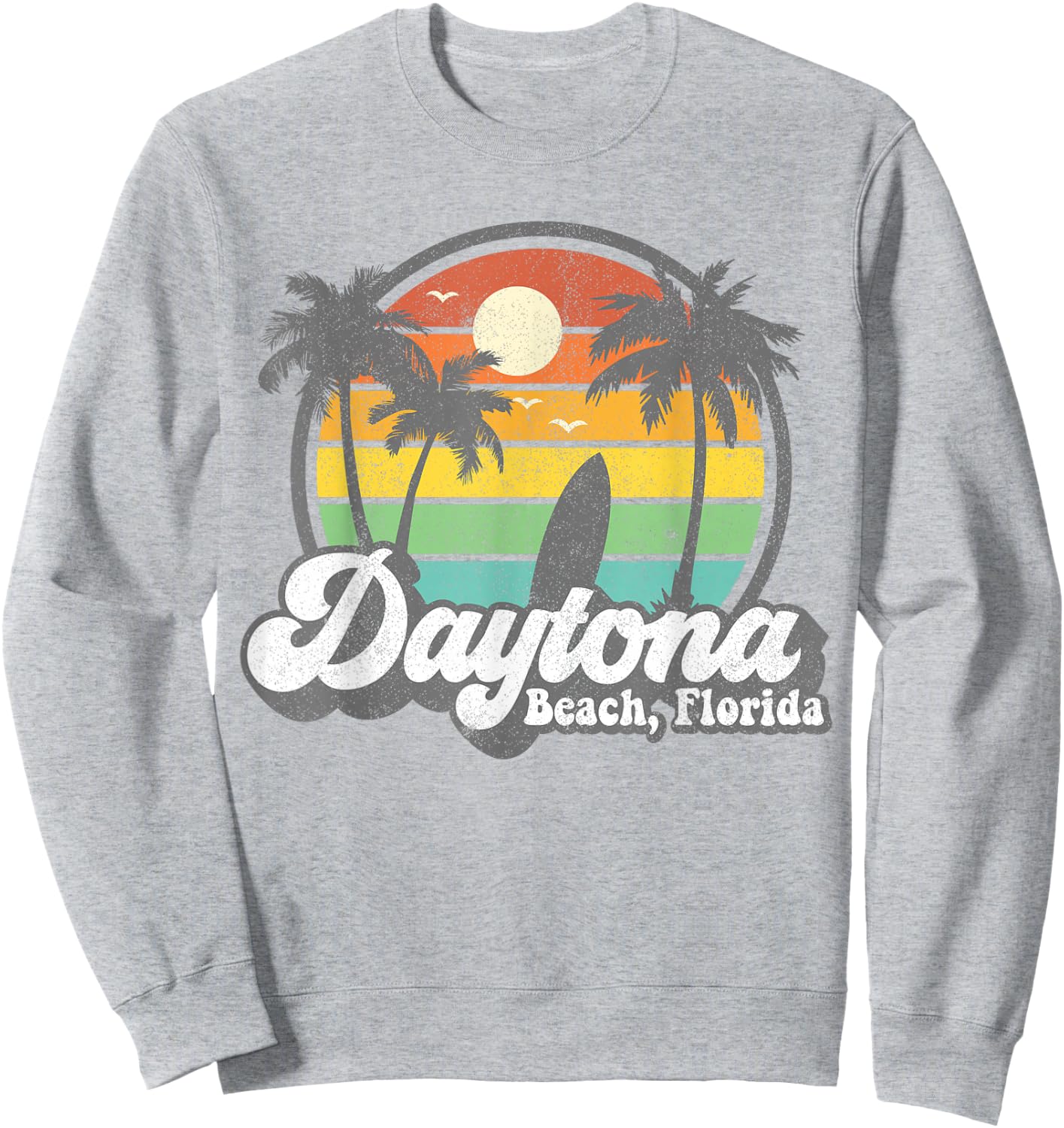 Vintage Daytona Beach Florida Surfing Retro 70's Surf Gift Women Girls Kids Sweatshirt - Sweatshirt | Ash