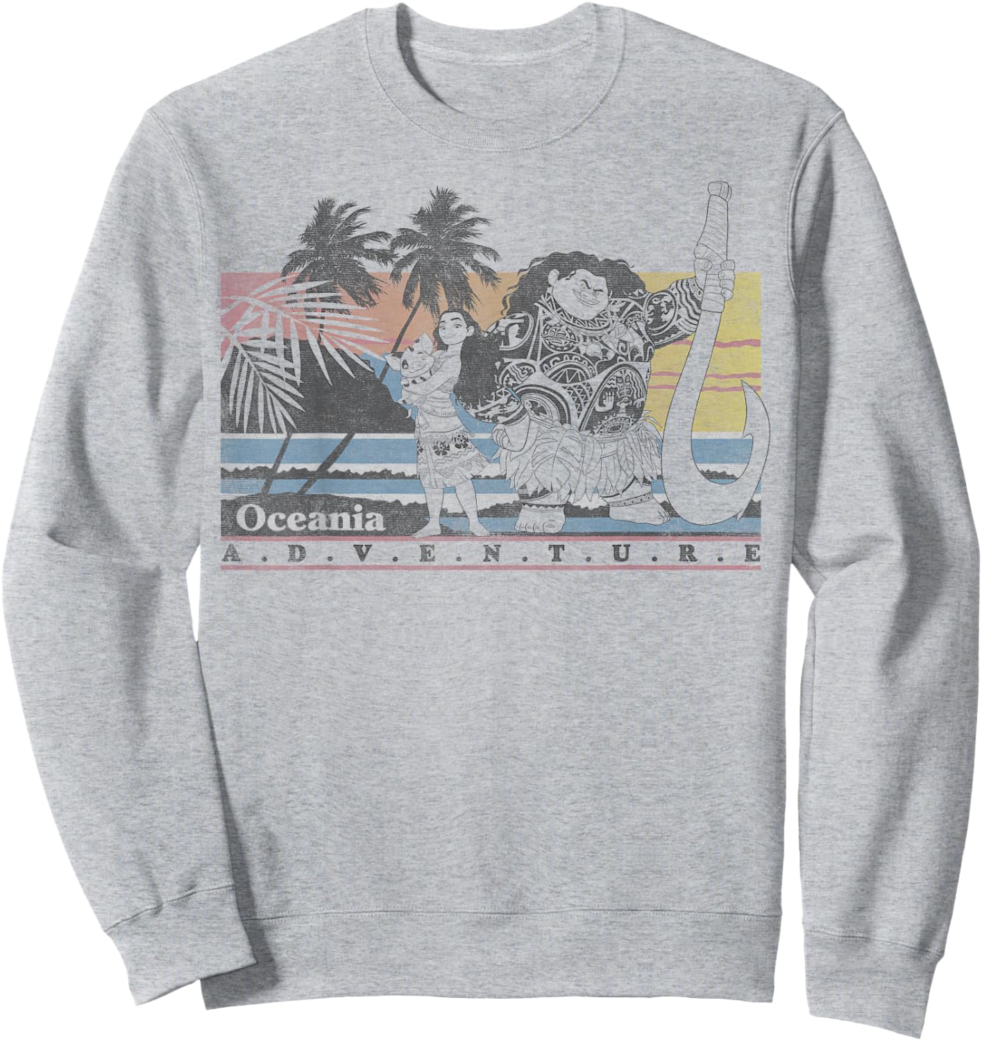 Disney Moana Maui Pua Oceania Adventure Vintage Small Sweatshirt - Sweatshirt | Ash