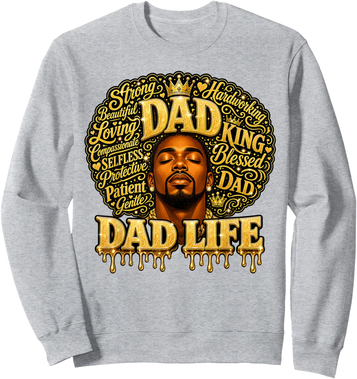 Retro Black Dad Life African American Fathers Day Juneteenth Sweatshirt - Sweatshirt | Ash