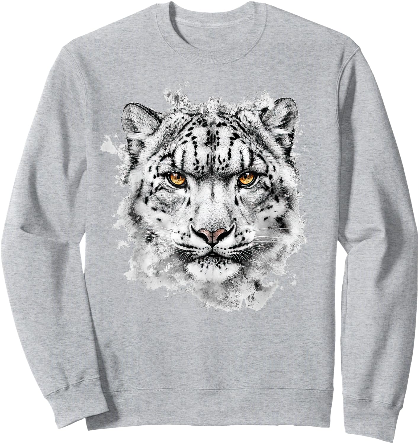 Snow Leopard Face Sweatshirt - Sweatshirt | Ash
