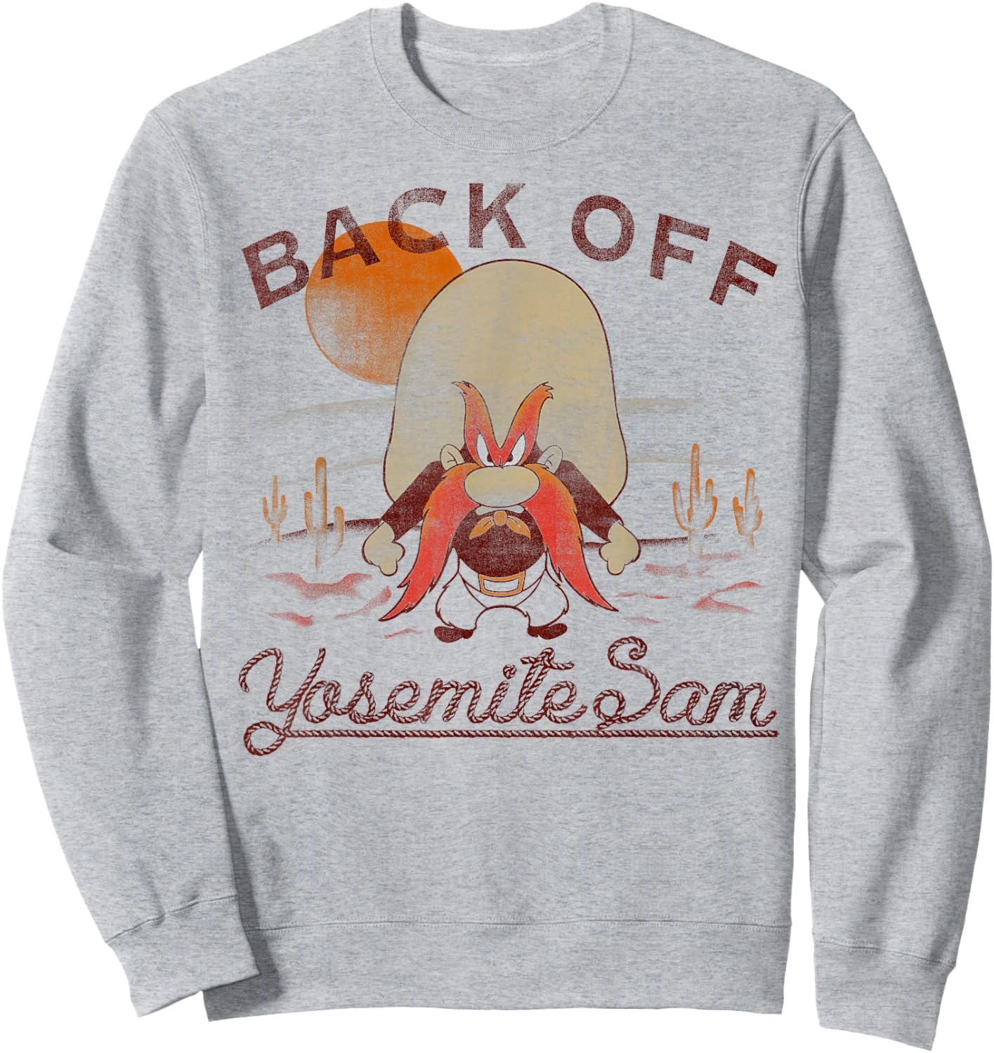 Looney Tunes Yosemite Sam Back Off Portrait Sweatshirt - Sweatshirt | Ash