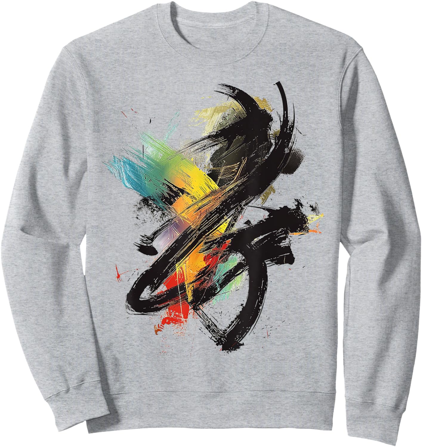 Abstract Art Colorful Graphic Art Painting , white, S Sweatshirt - Sweatshirt | Ash