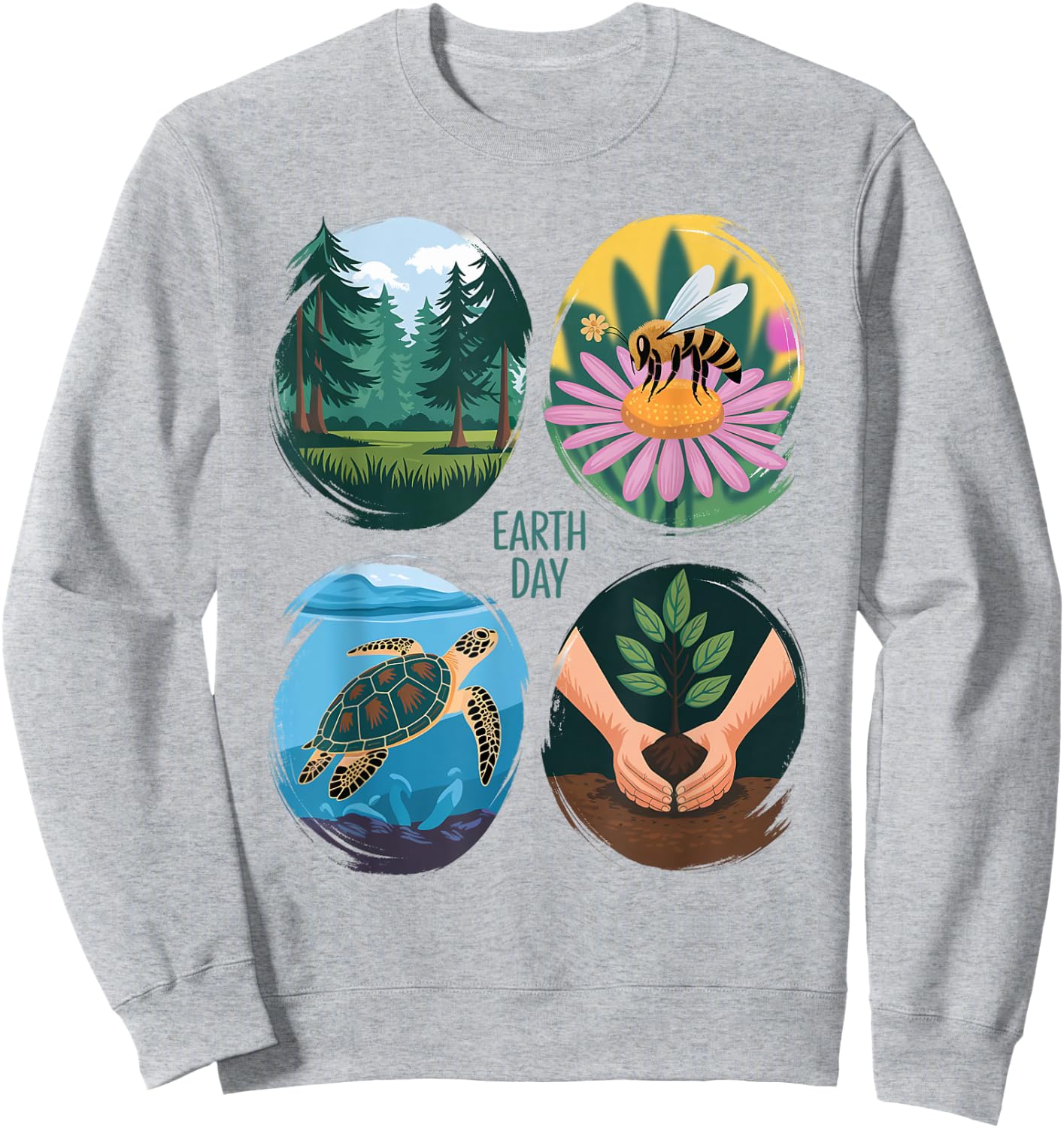 Earth Day Nature Design Conservation Eco-Friendly Sweatshirt - Sweatshirt | Ash