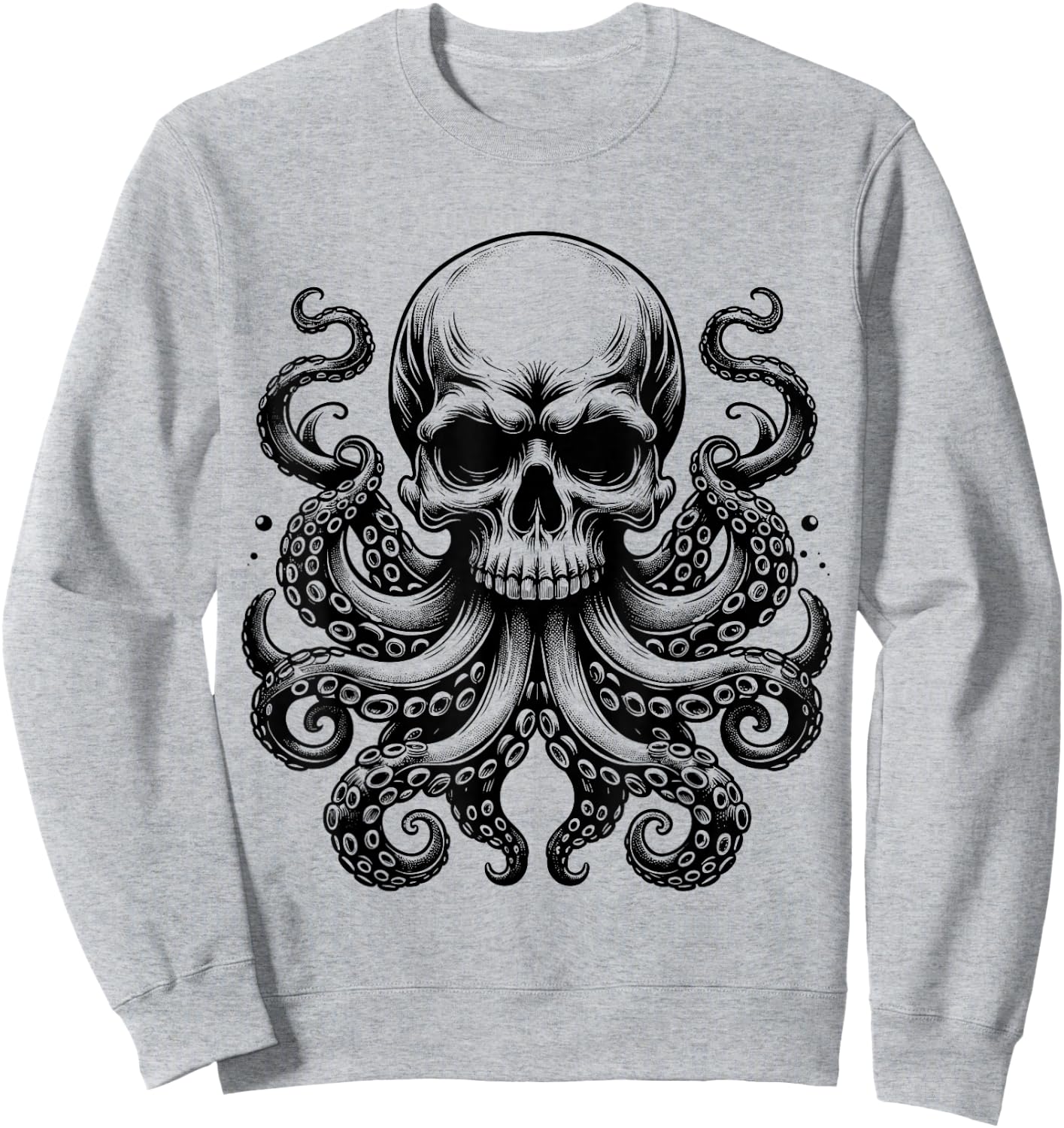 Octopus Skull Monster Kraken Skull Sweatshirt - Sweatshirt | Ash