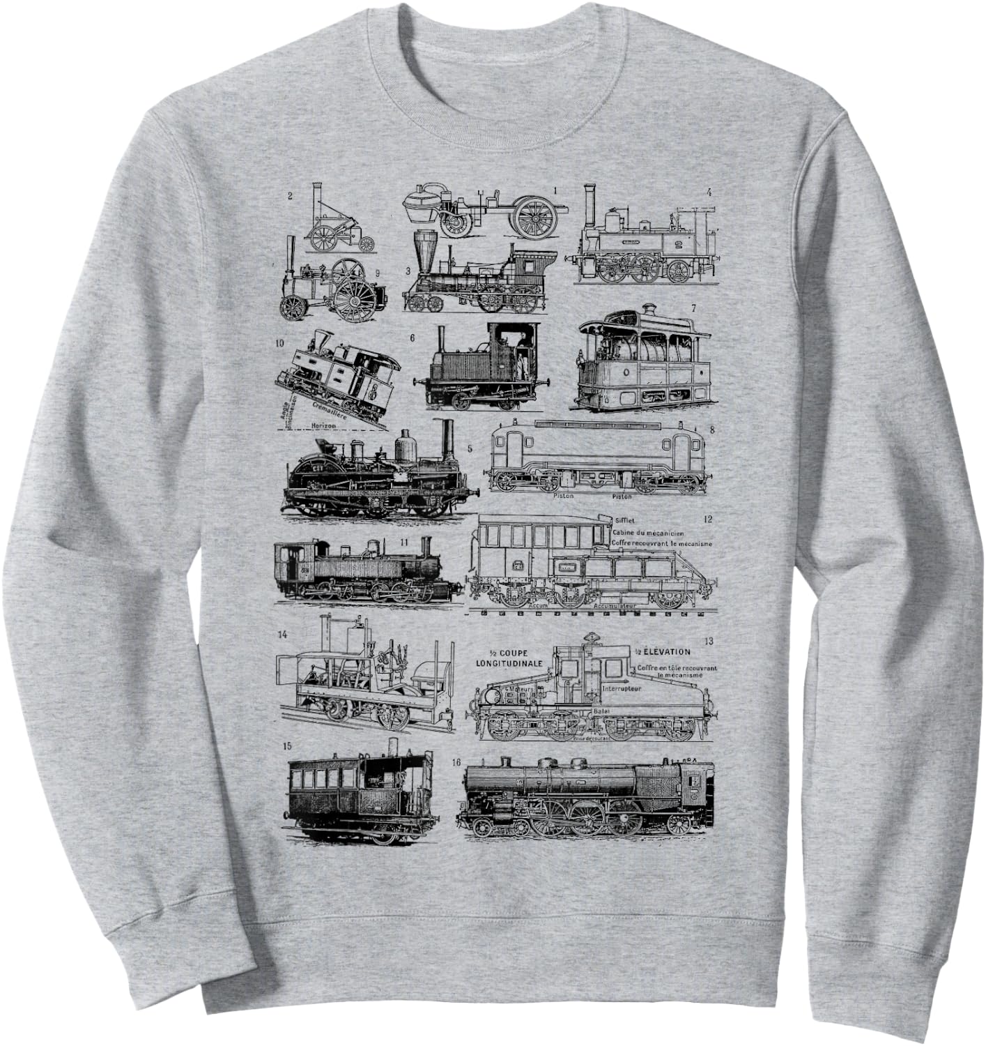 Steam Train Steam Locomotives , grey Sweatshirt - Sweatshirt | Ash