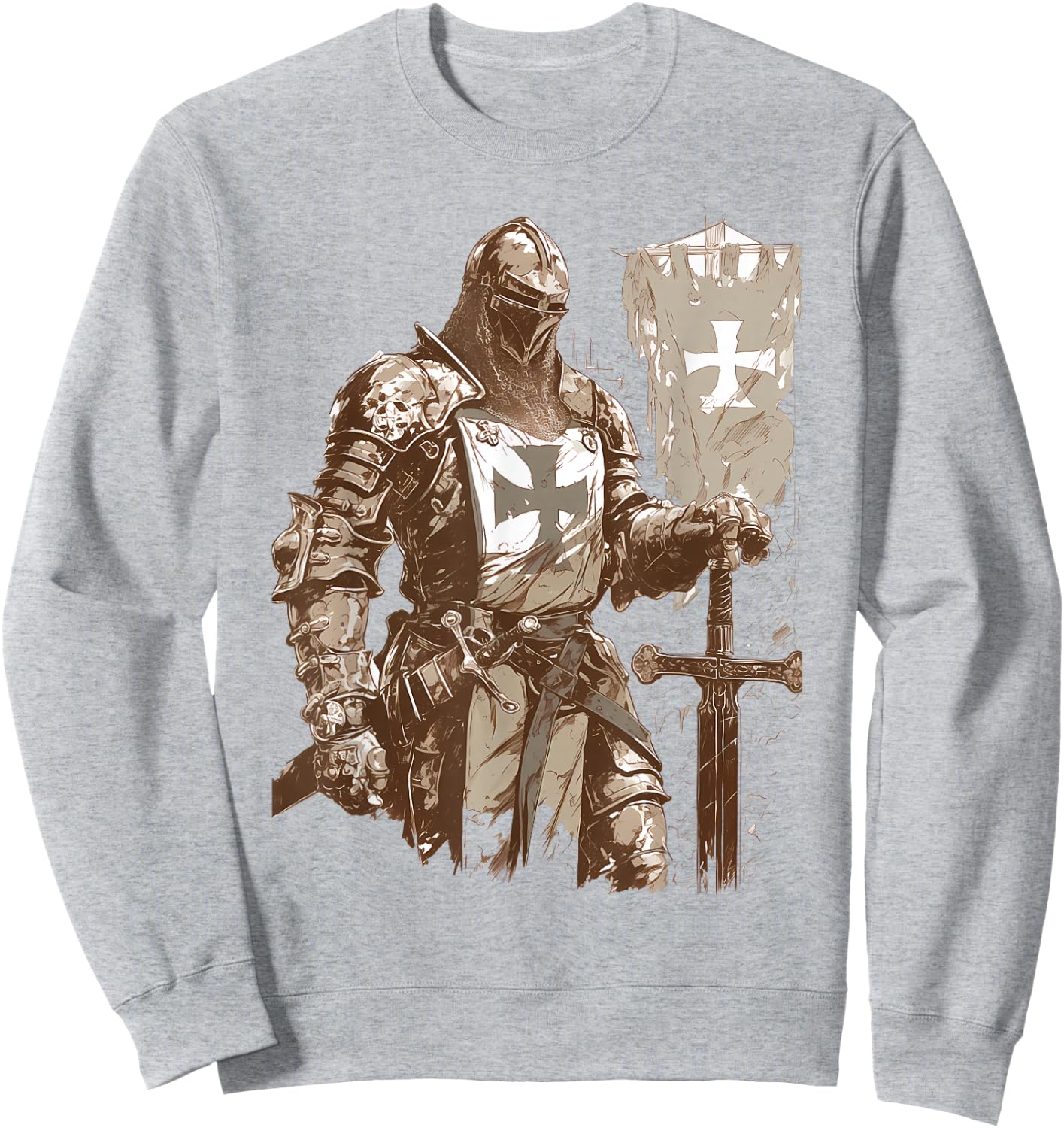 Hospitaller knight Medieval Templar Sweatshirt - Sweatshirt | Ash