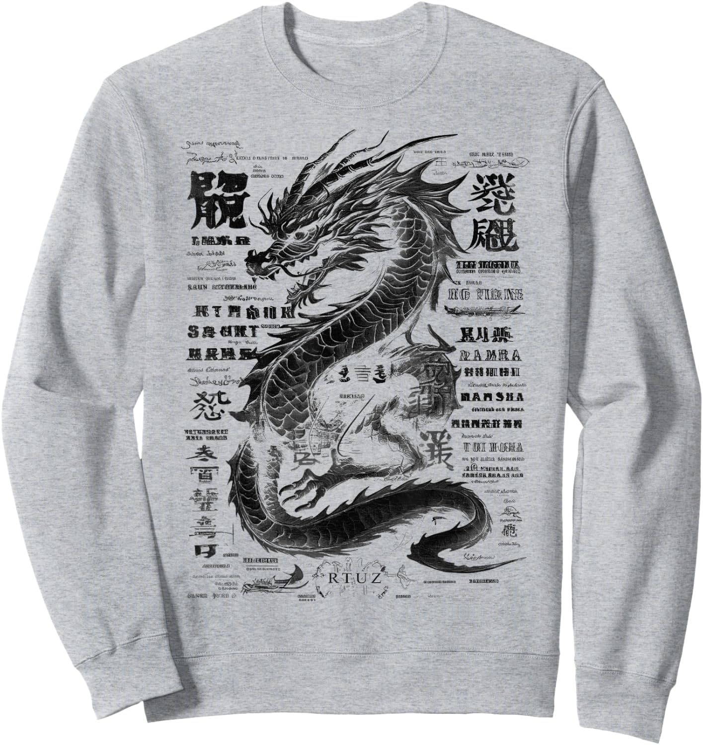 Drachen Streetwear Aesthetic Retro Mode Dragon Damen Herren Sweatshirt - Sweatshirt | Ash