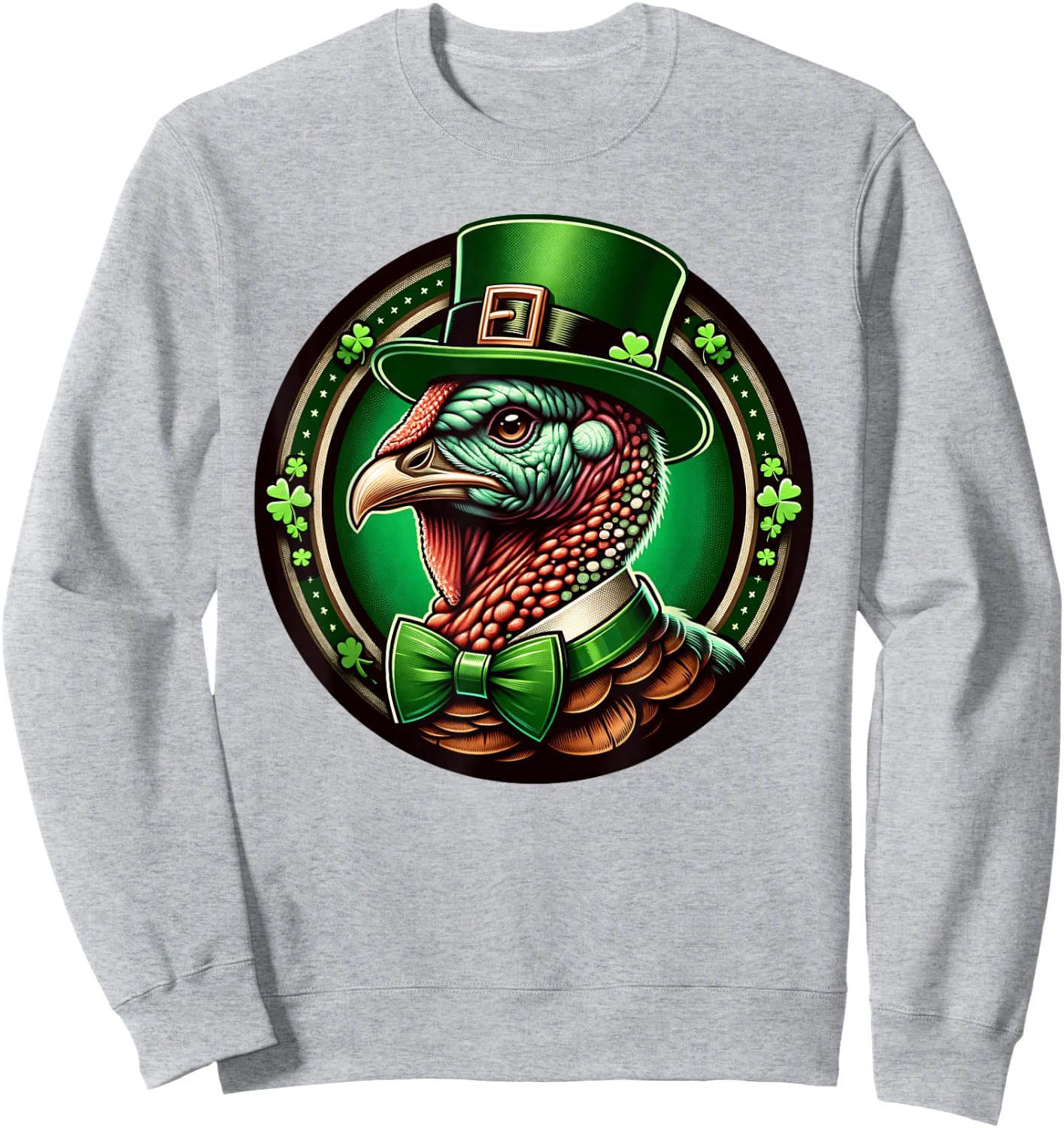 Funny Leprechaun Turkey St Patricks Day Kids Men Women Sweatshirt - Sweatshirt | Ash