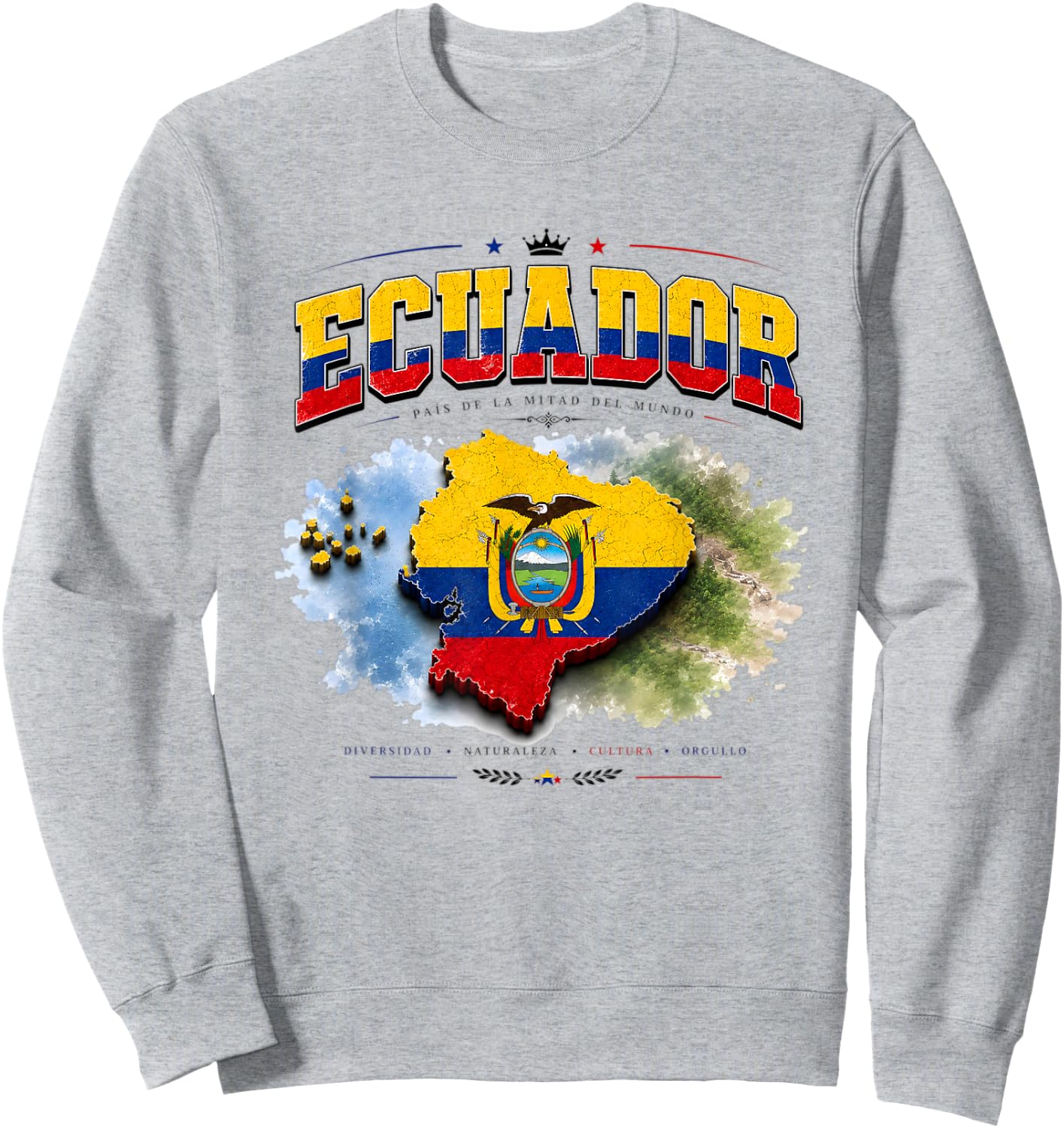 Ecuador Flagge , Ecuador , Ecuador Shirt für Damen Sweatshirt - Sweatshirt | Ash