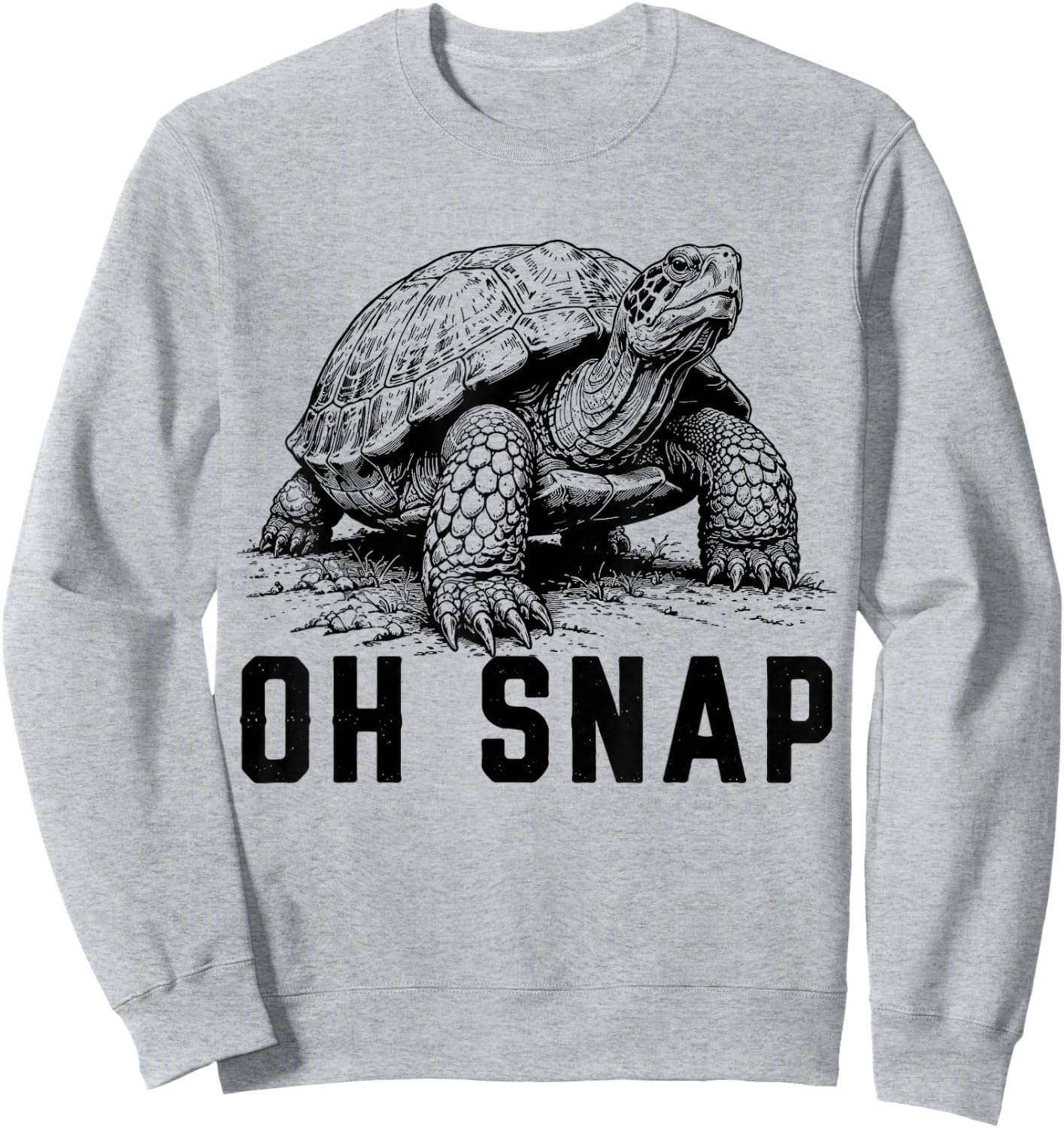 Oh Snap Funny Snapping Turtle Retro Animal Humor Sweatshirt - Sweatshirt | Ash