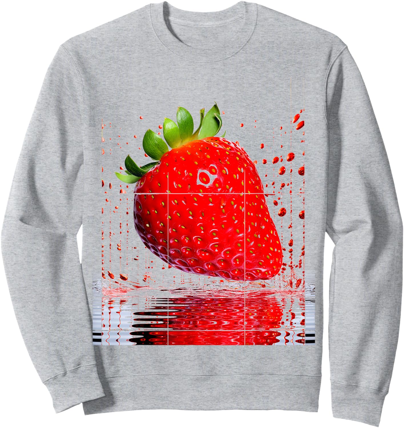 Abstract Painting Strawberry Fruit Strawberry , white, S Sweatshirt - Sweatshirt | Ash