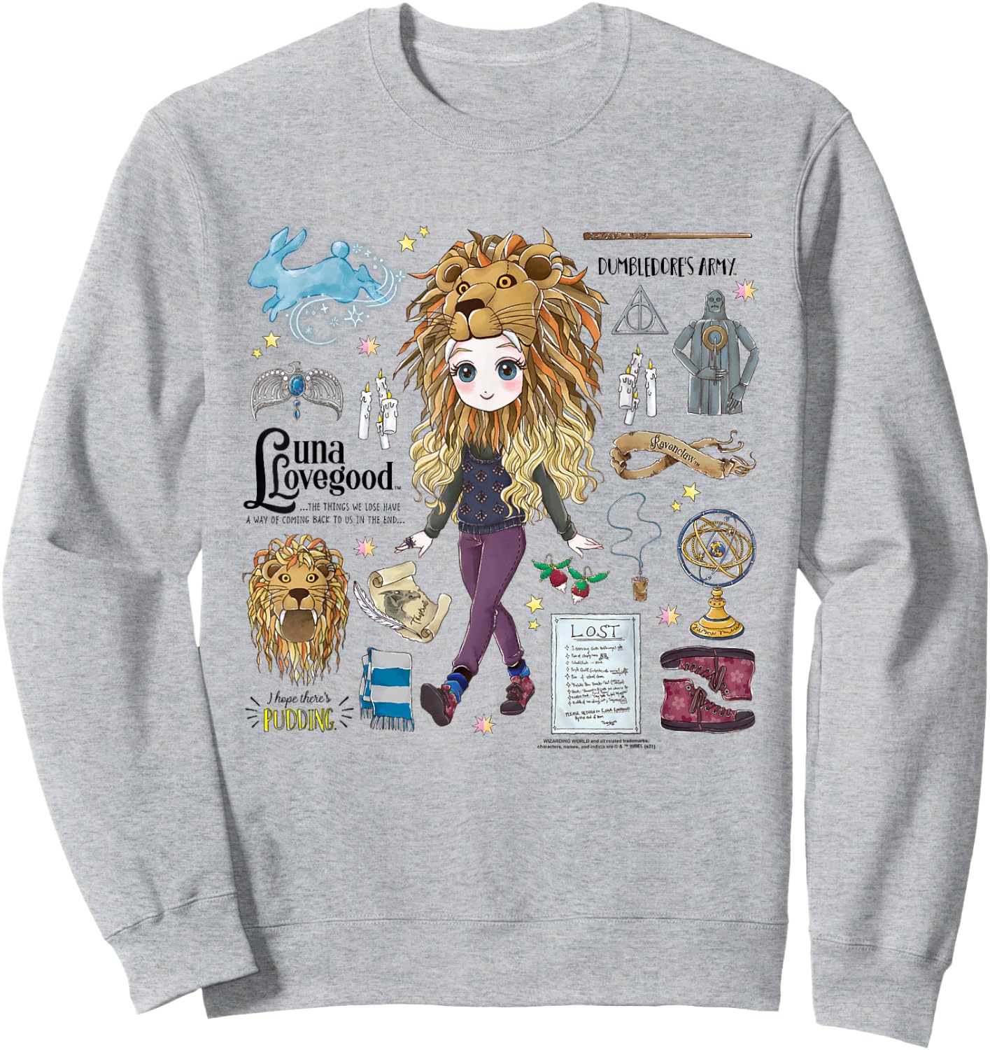Harry Potter The Eccentric Luna Lovegood Small Sweatshirt - Sweatshirt | Ash