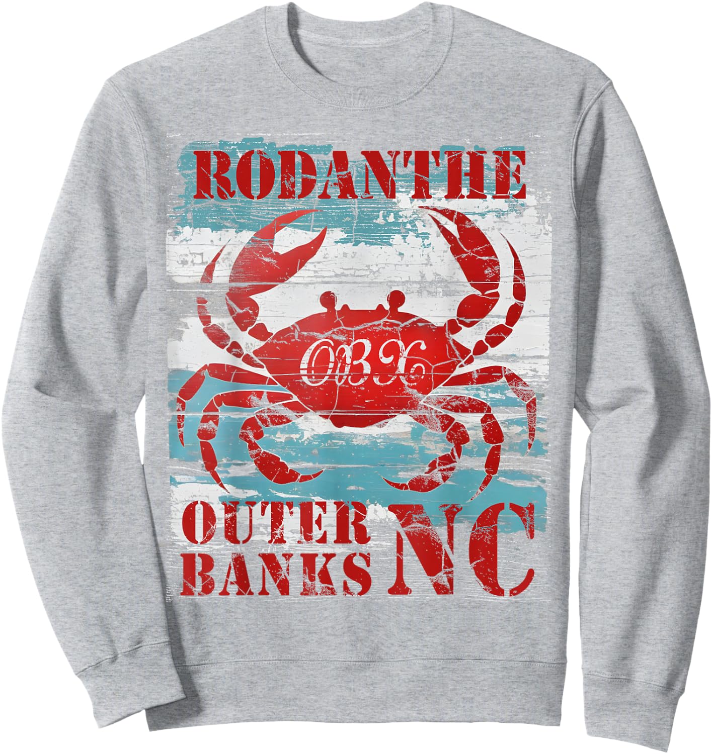 Rodanthe Outer Banks North Carolina Crab OBX Beach Lover Sweatshirt - Sweatshirt | Ash
