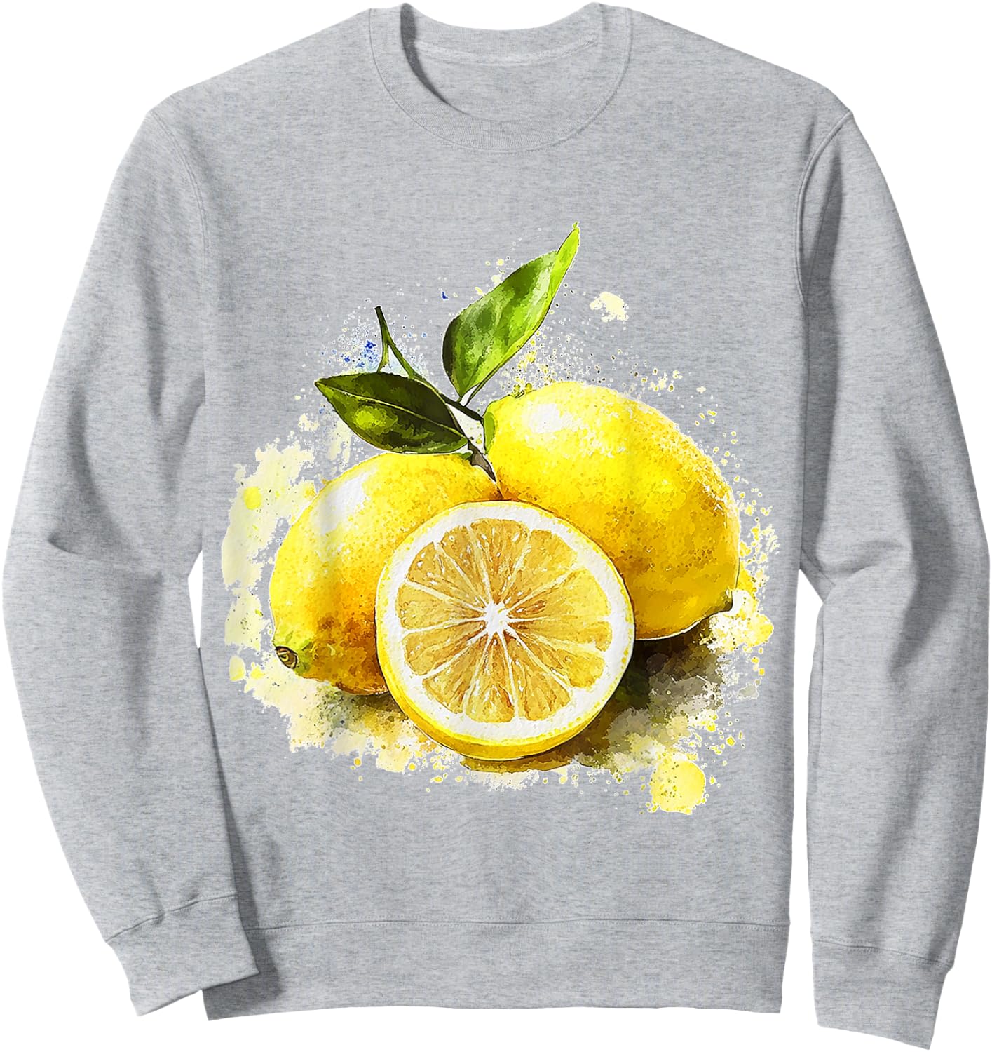 Watercolor Graphic Lemon Fruit Lemon , white, S Sweatshirt - Sweatshirt | Ash