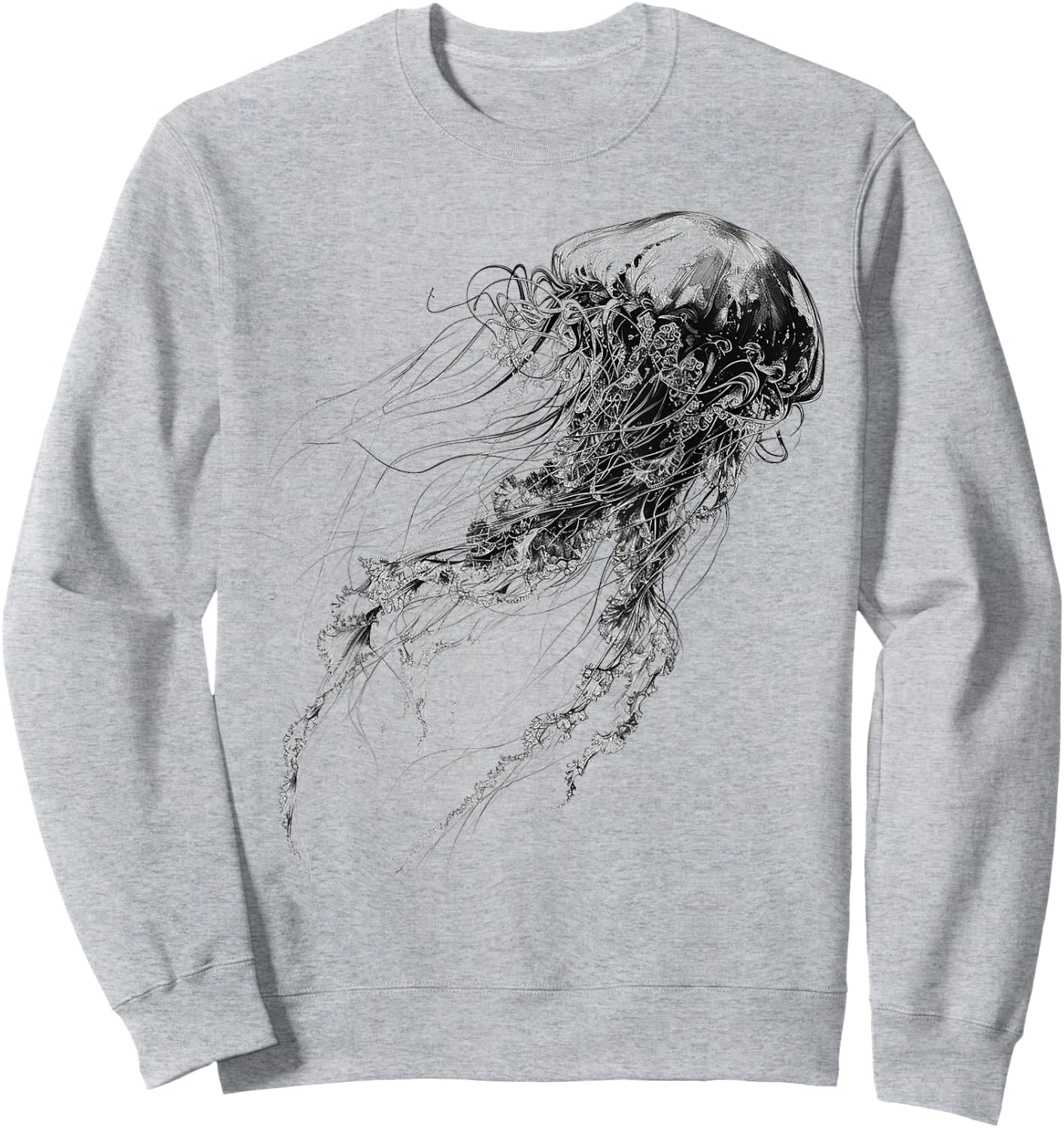 Jellyfish Animal Print Graphic Jellyfish , white, S Sweatshirt - Sweatshirt | Ash
