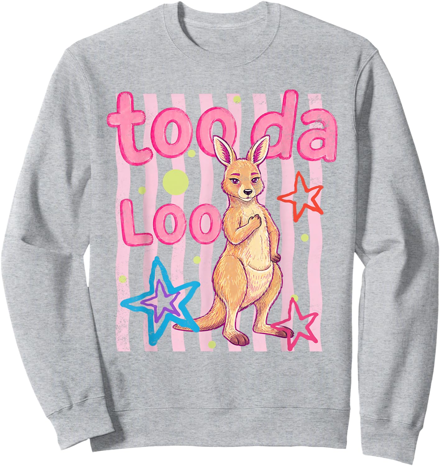 Cute Kangaroo Tooda Loo Cartoon Animal Design Sweatshirt - Sweatshirt | Ash
