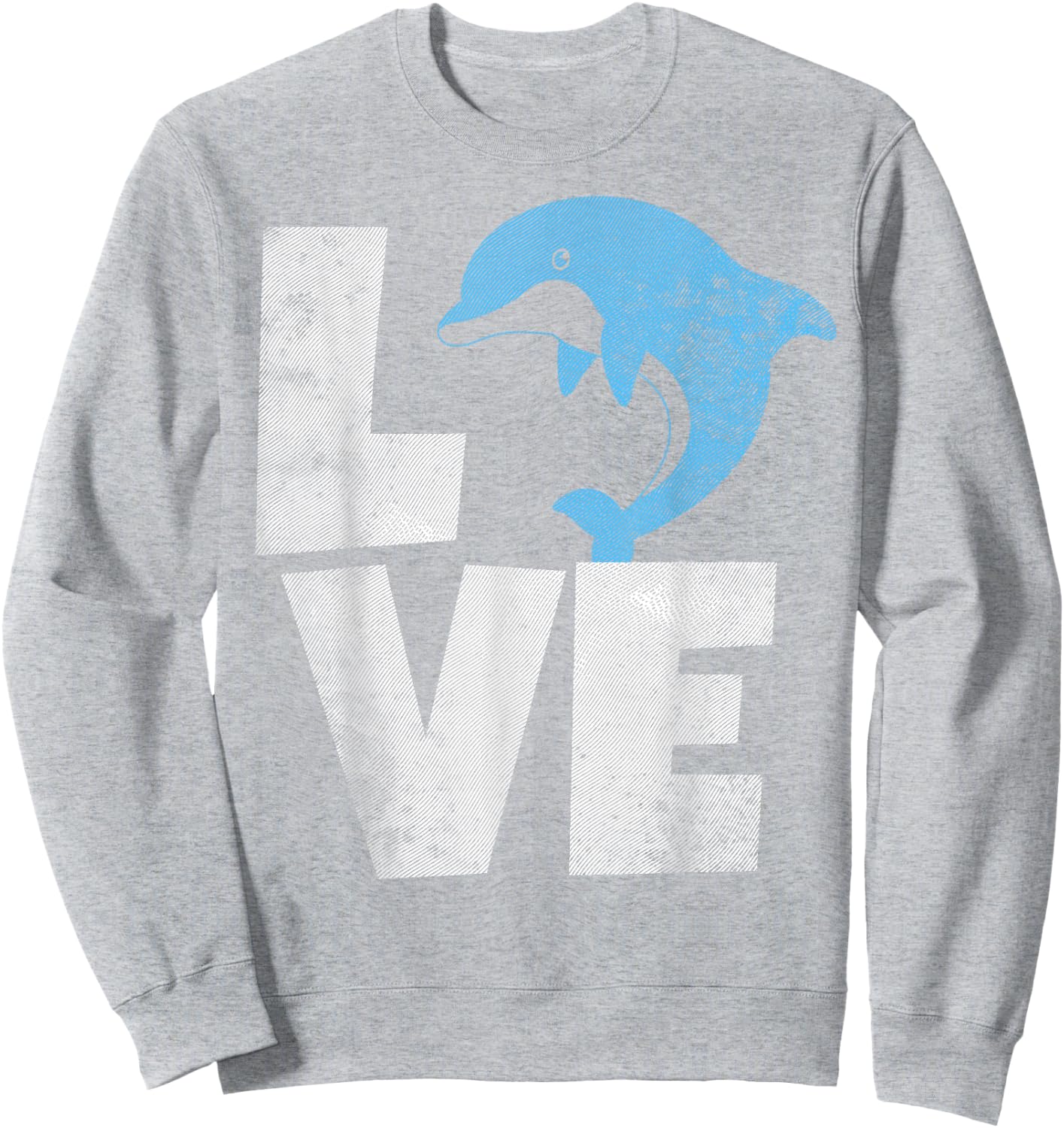 Love Heart Dolphins Dolpin Lover Ocean Sea Animal Sweatshirt - Sweatshirt | Ash