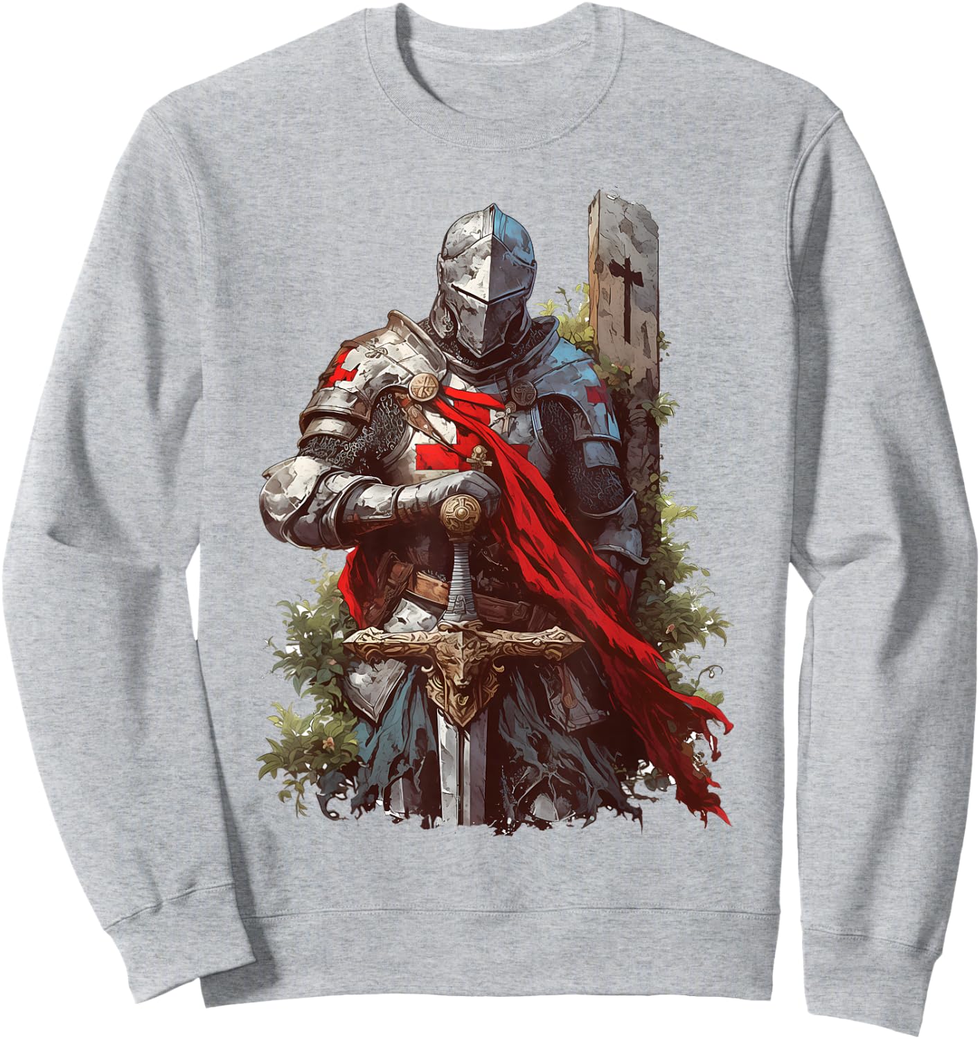 Hospitaller knight Medieval Templar Sweatshirt - Sweatshirt | Ash