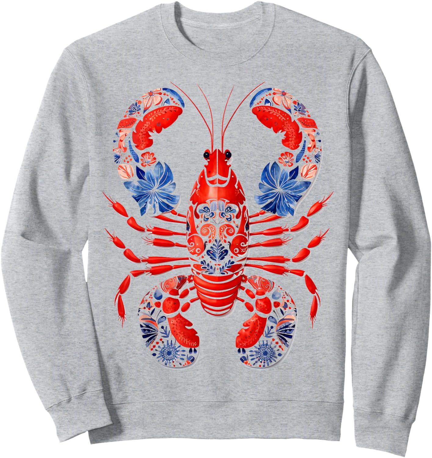 Lobster Animal Print Nature Portrait Lobster , white, S Sweatshirt - Sweatshirt | Ash