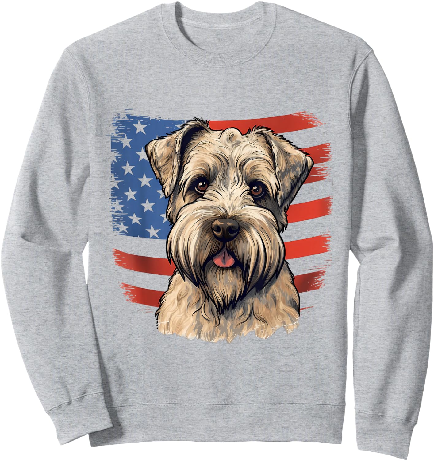 4th Of July US Flag Soft-Coated Wheaten Terrier Dog Sweatshirt - Sweatshirt | Ash