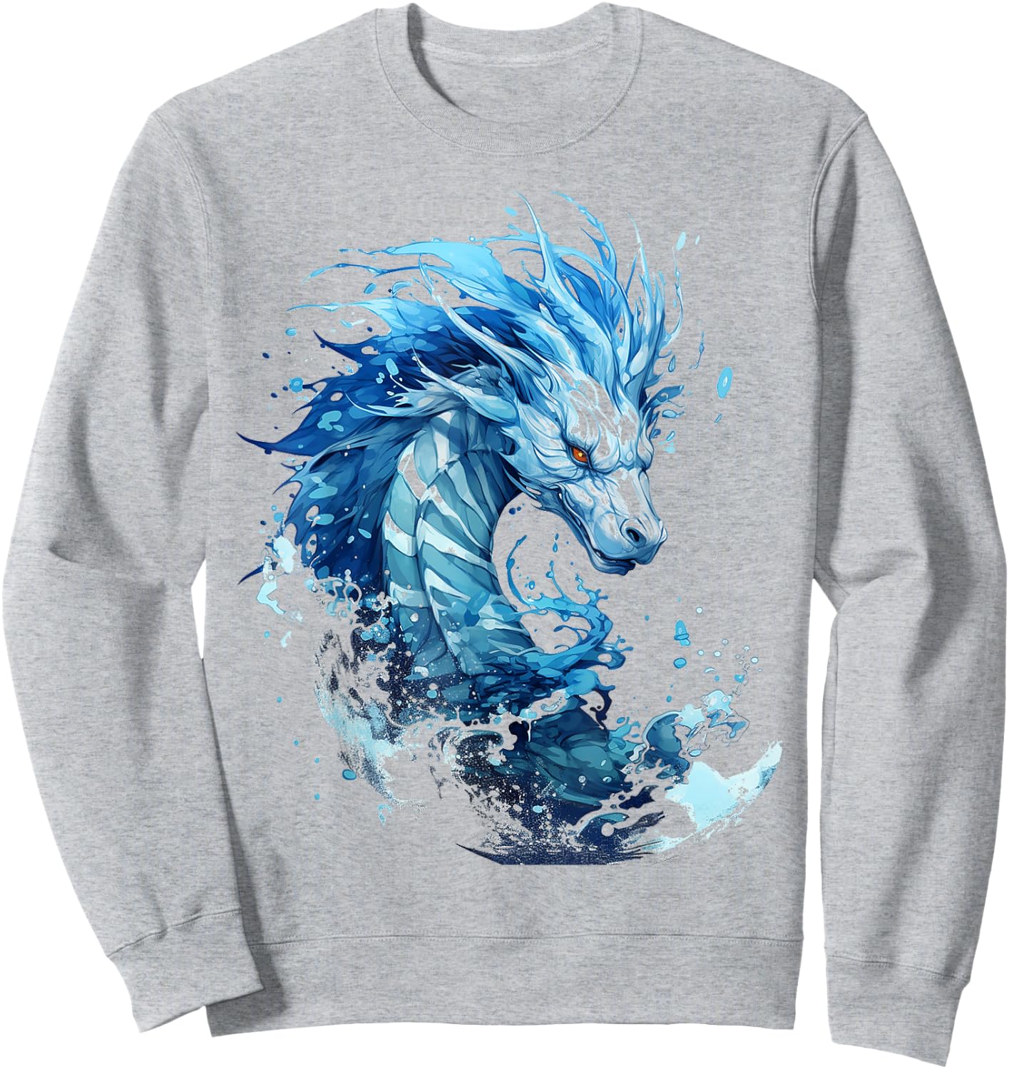 Abstract Dragon Pattern Painting Illustration Animal Dragon , white, S Sweatshirt - Sweatshirt | Ash