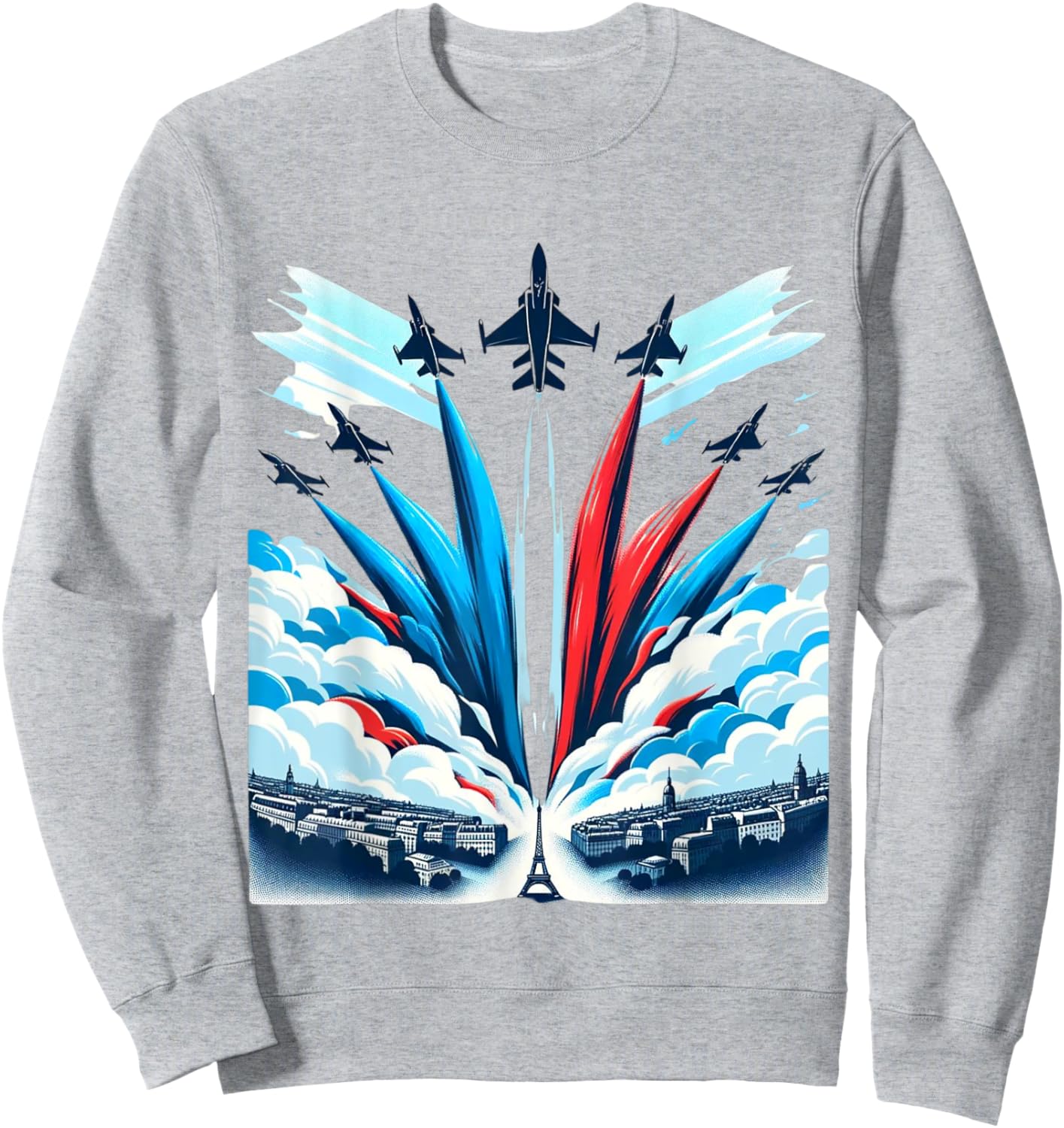 French National Day Bastille Airplane , white, S Sweatshirt - Sweatshirt | Ash