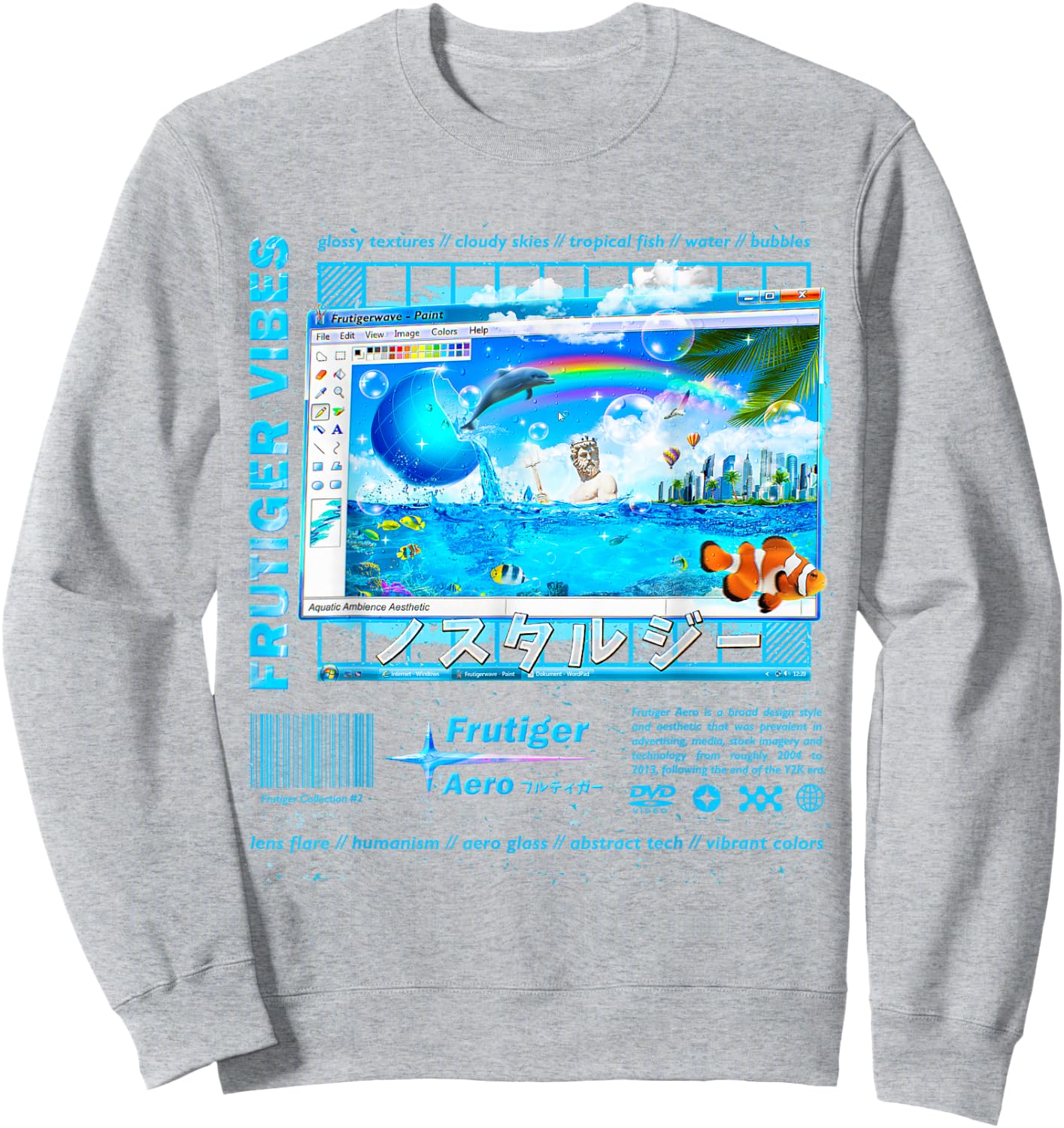 Frutiger Aero Fashion Collection - Frutiger Vibes , white, S Sweatshirt - Sweatshirt | Ash