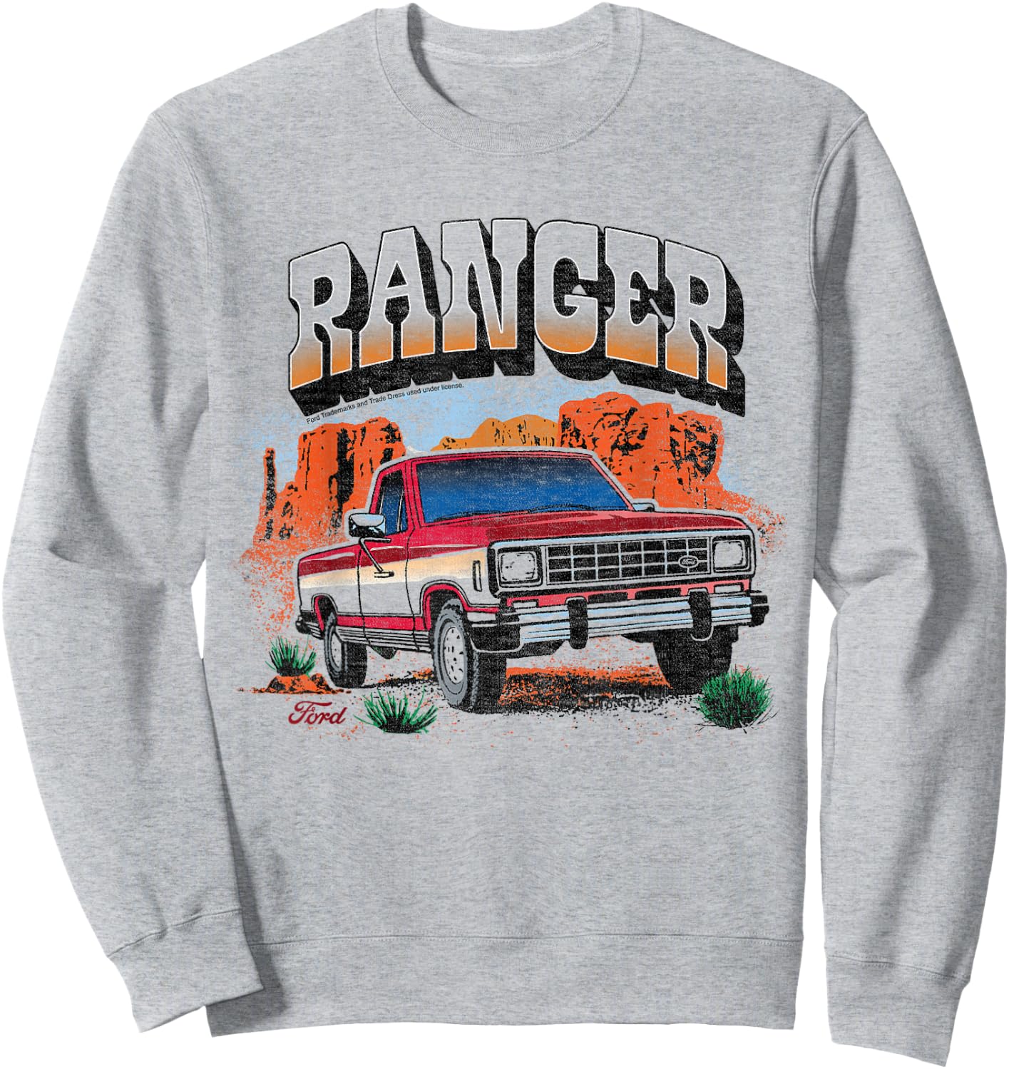 Ford - Ranger Truck 1983 Outdoor Desert Mountain Landscape , White Sweatshirt - Sweatshirt | Ash