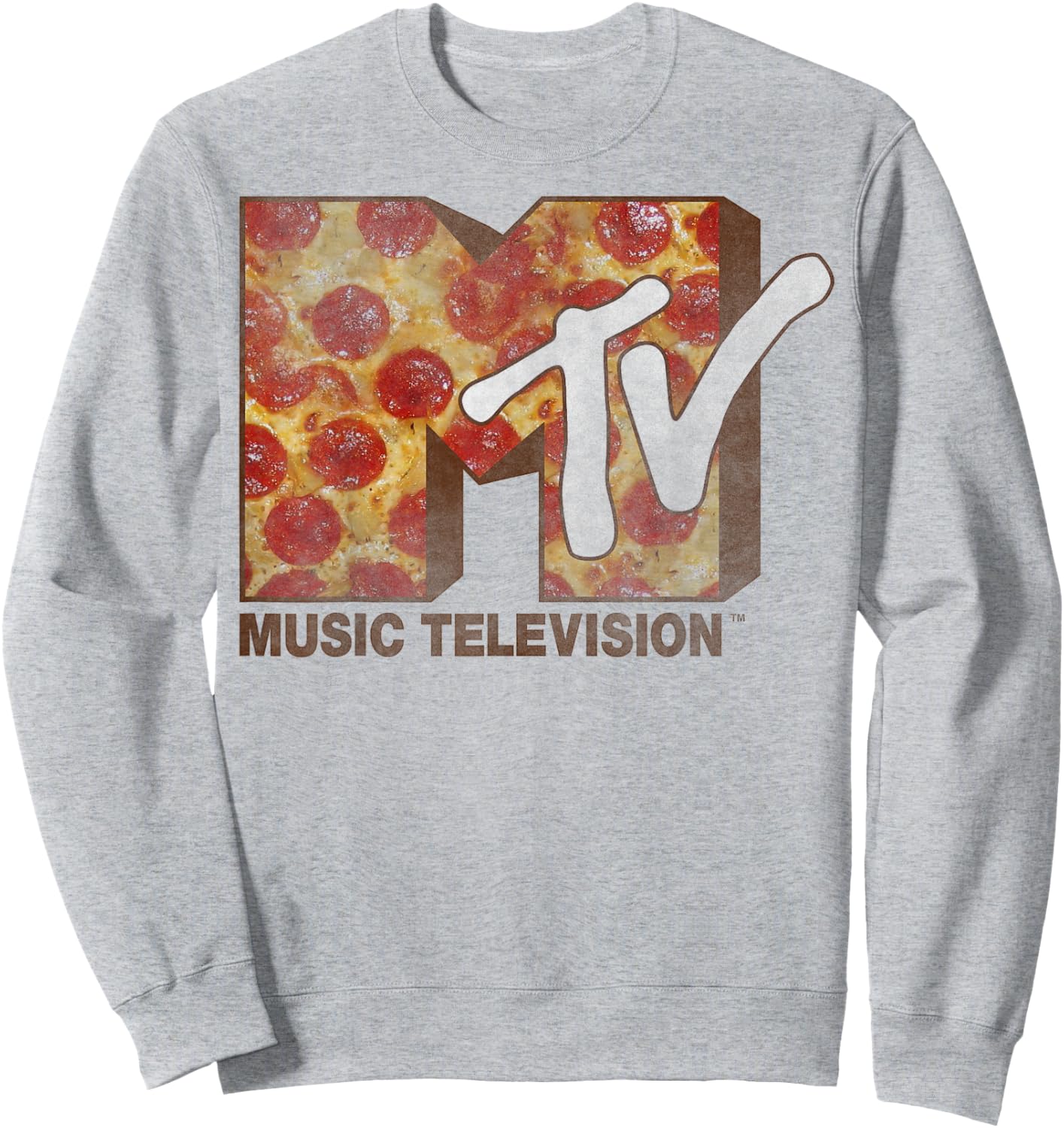 MTV Pepperoni Pizza Logo Sweatshirt - Sweatshirt | Ash