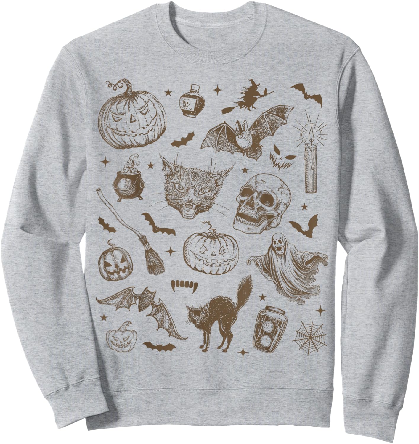 Halloween Vintage 90s Witchy Aesthetic Cute Retro Graphic Sweatshirt - Sweatshirt | Ash