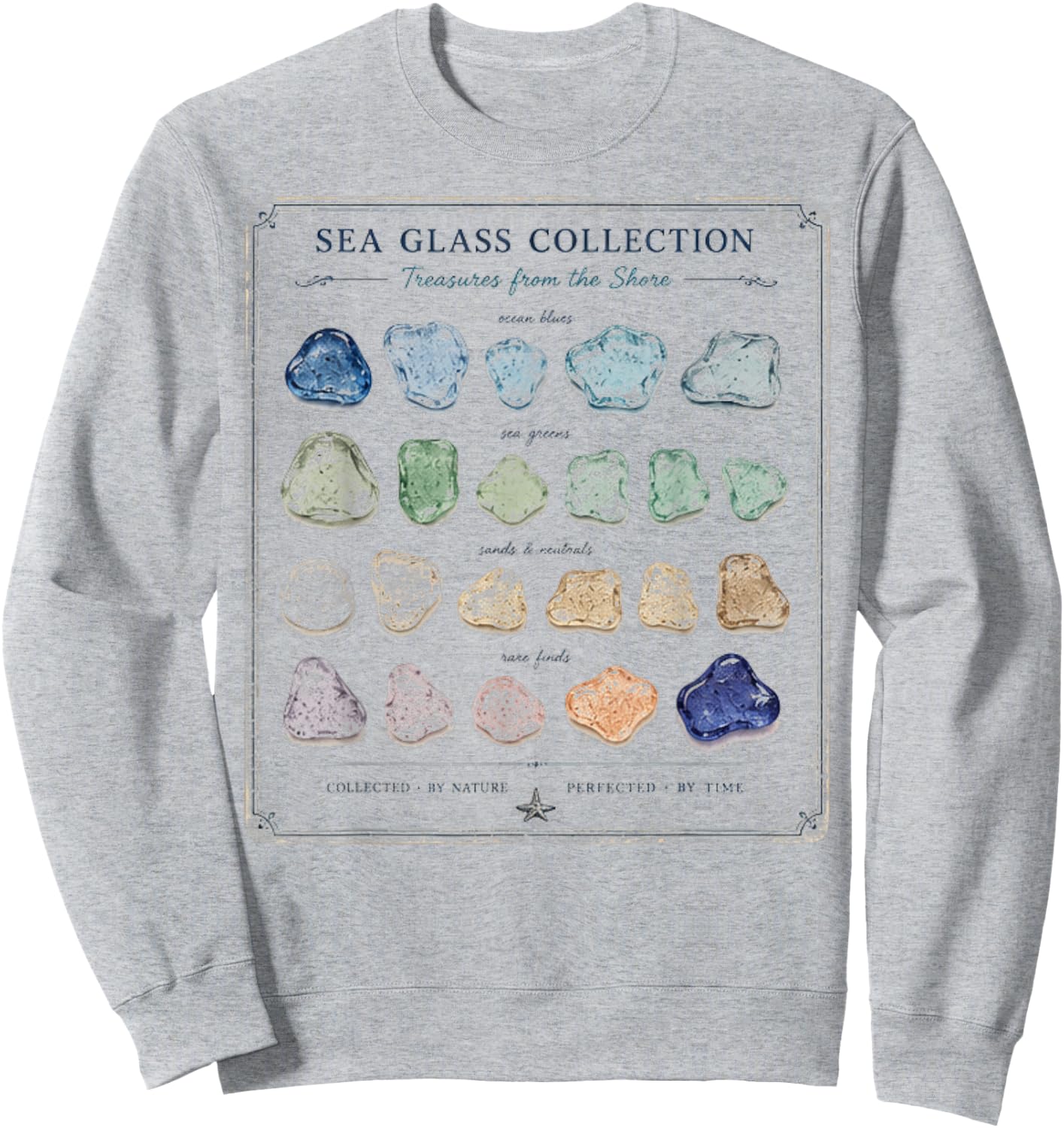 Sea Glass Collection Vintage Beach Treasure Sweatshirt - Sweatshirt | Ash