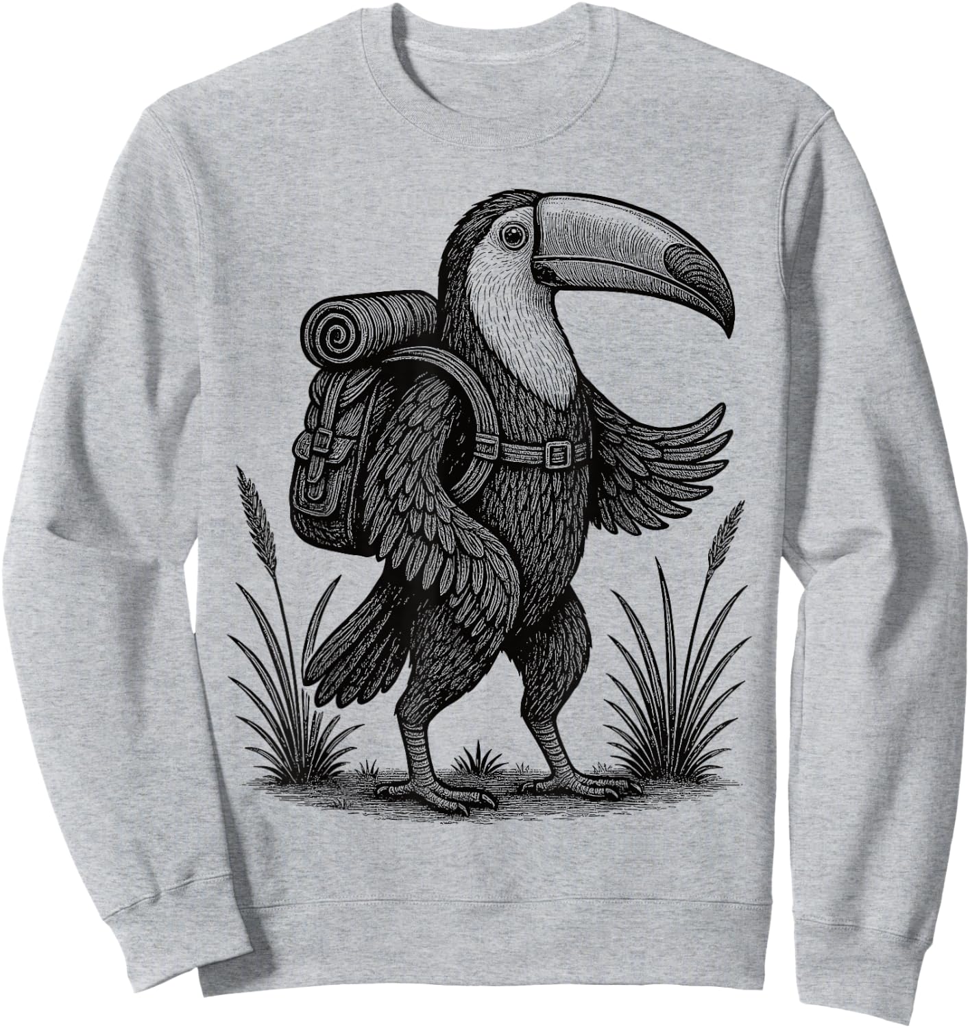 Hiking Toucan Hiking Nature Tropical Jungle Bird Lovers Sweatshirt - Sweatshirt | Ash
