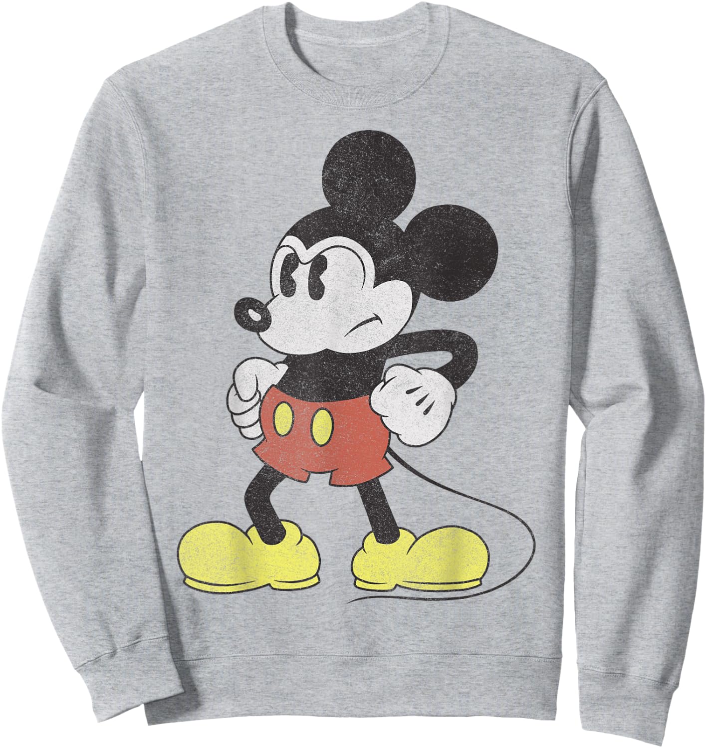 Disney Mickey And Friends Mickey Mouse Retro Grumpy Sweatshirt - Sweatshirt | Ash