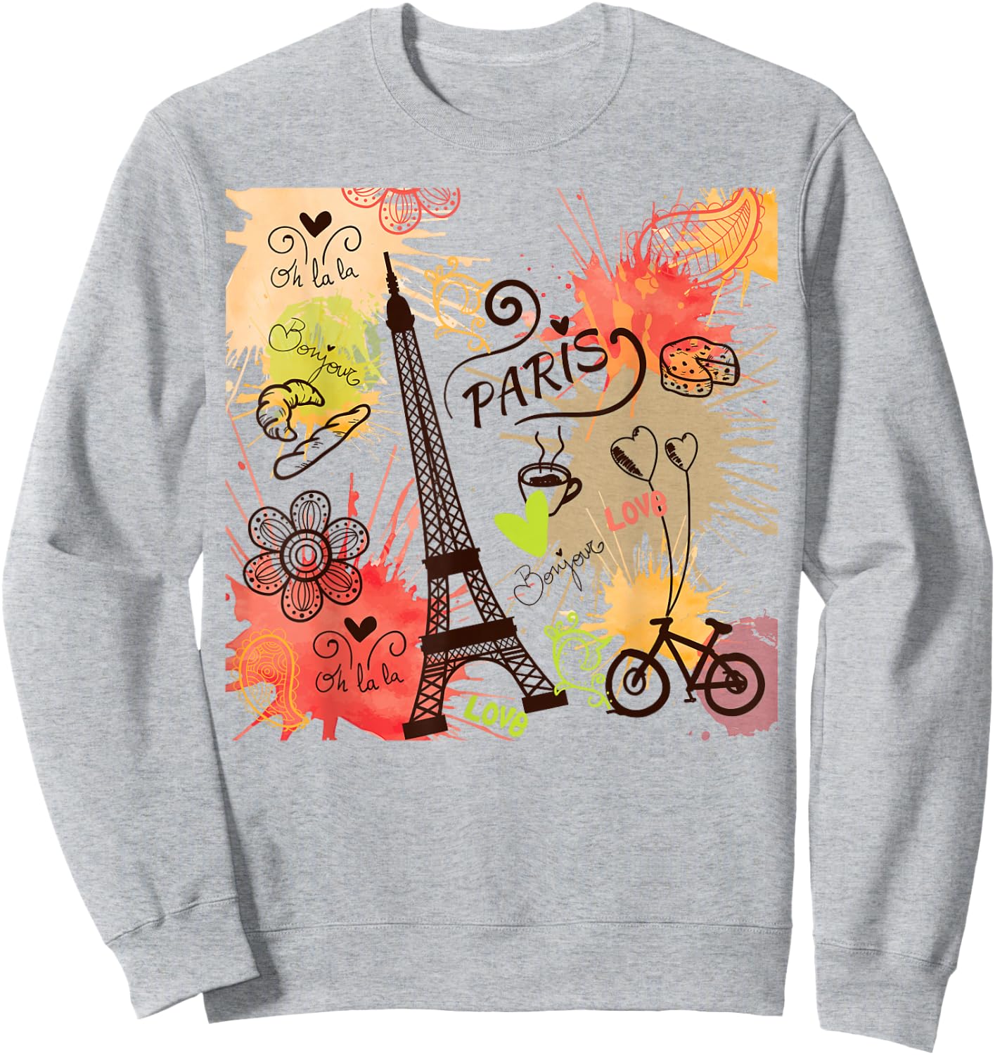 Paris Eiffel Tower France French Souvenir French Sweatshirt - Sweatshirt | Ash