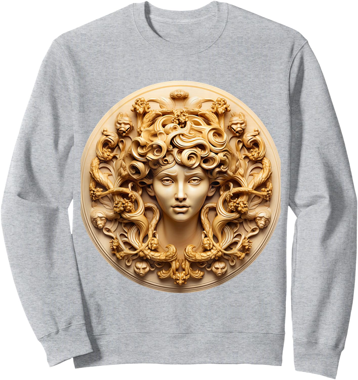 Medusa Head Greek Mythology Ancient Snake Hair Sweatshirt - Sweatshirt | Ash