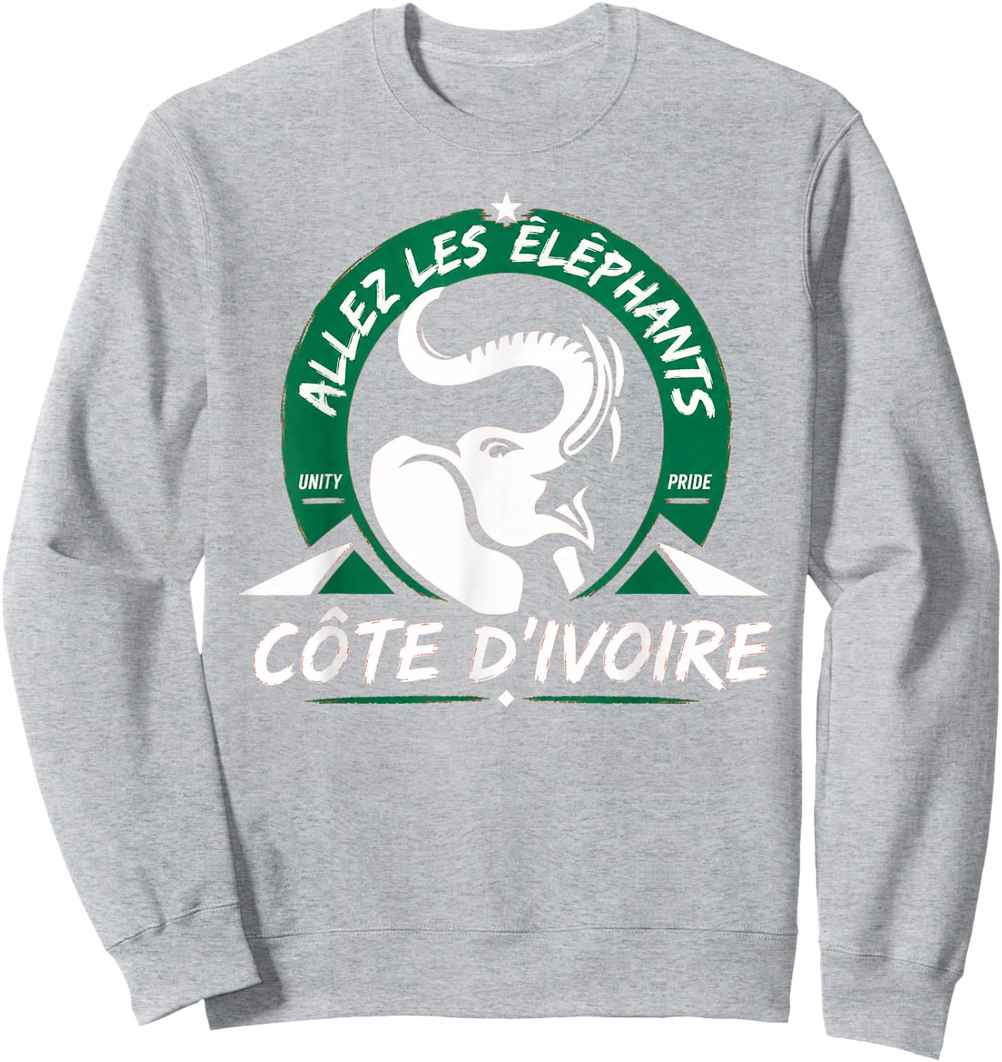 Ivory Coast Pride Cote D'Ivoire Heritage Elephant Flag Sweatshirt - Sweatshirt | Ash