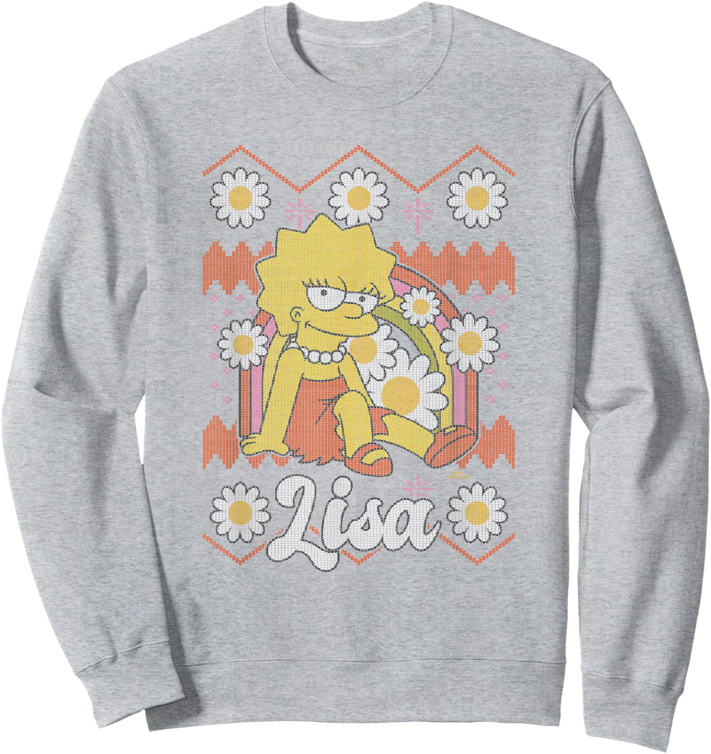 The Simpsons Lisa Flowers Centered Design Sweatshirt - Sweatshirt | Ash