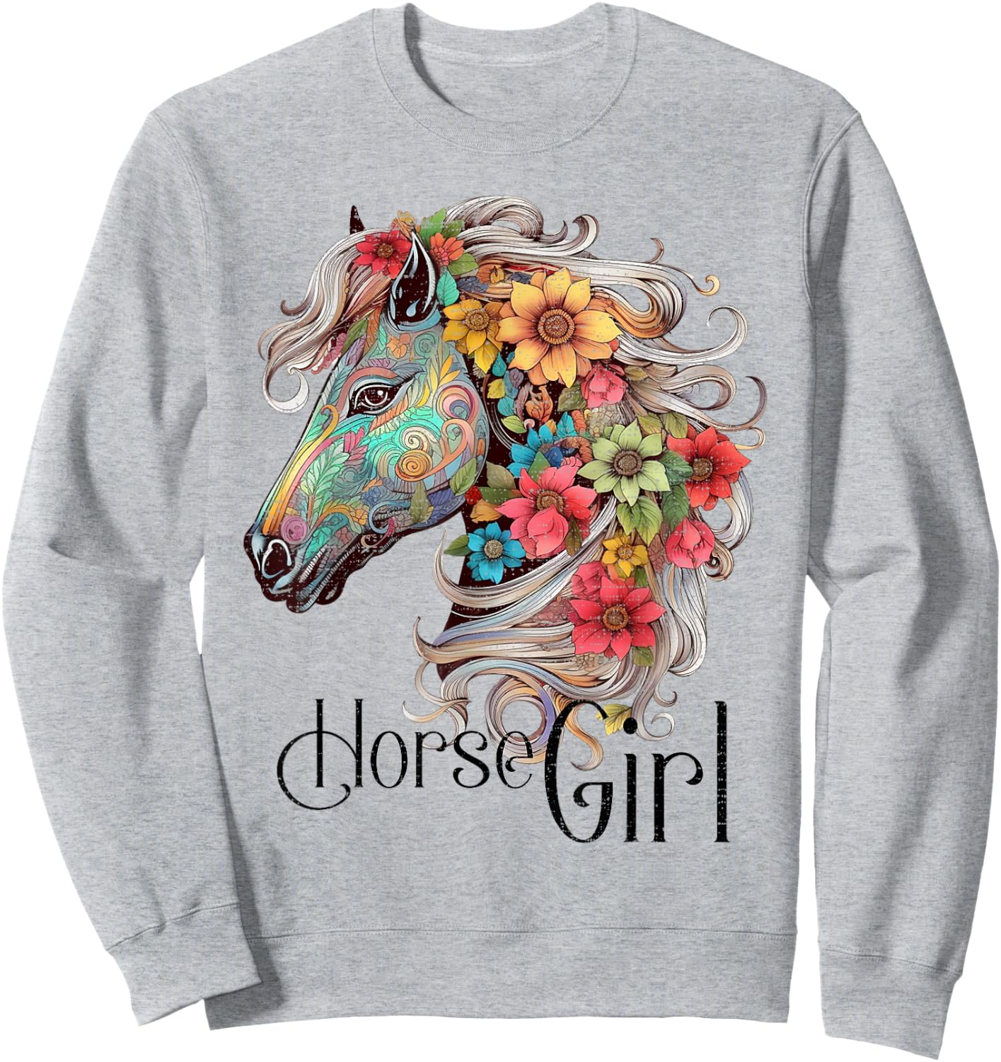 Horse Girl - Just A Girl Who Loves Horses, Horseback Riding Sweatshirt - Sweatshirt | Ash