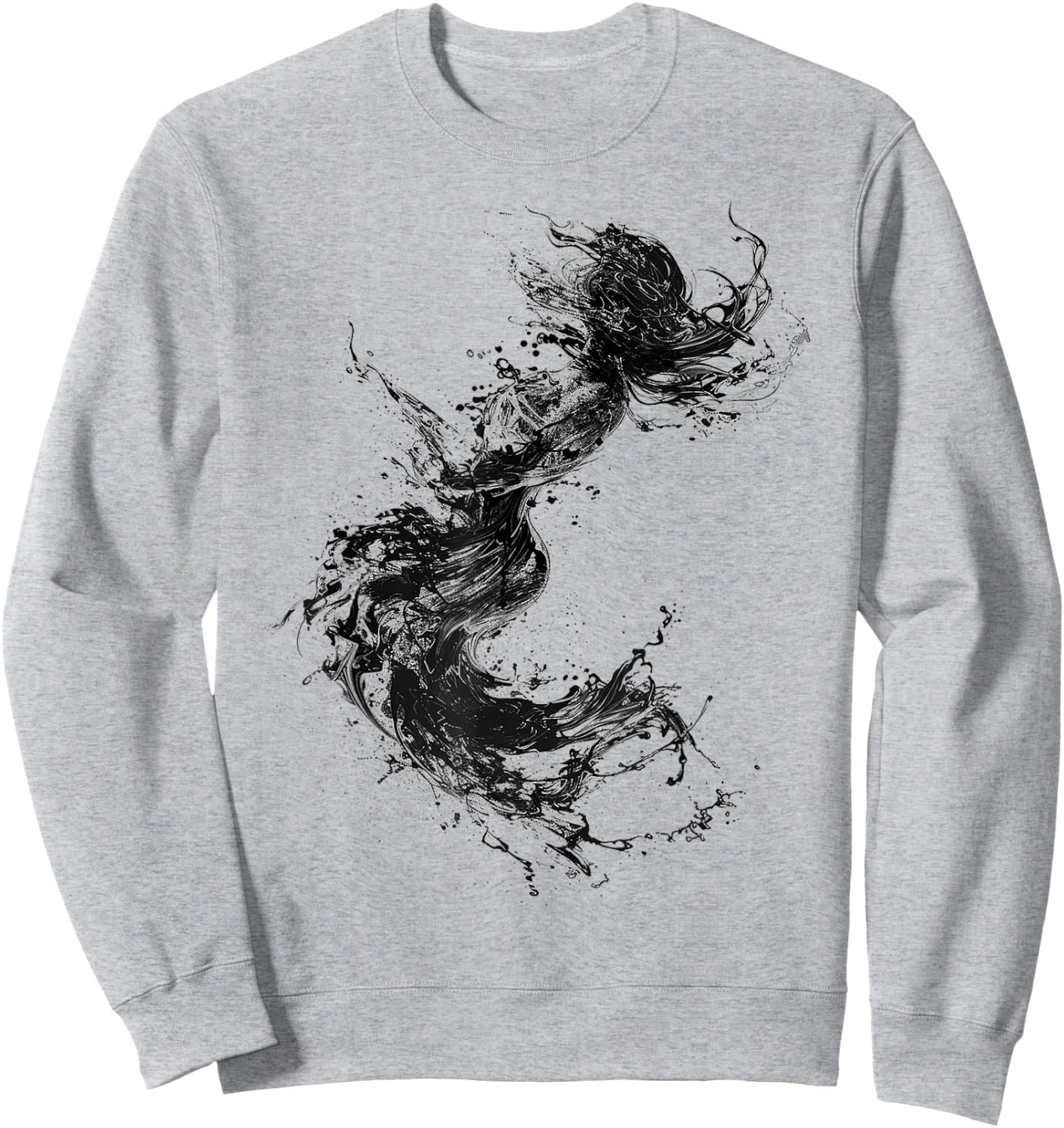 Women Mermaid Drawing Art Graphic Motif Women Sweatshirt - Sweatshirt | Ash