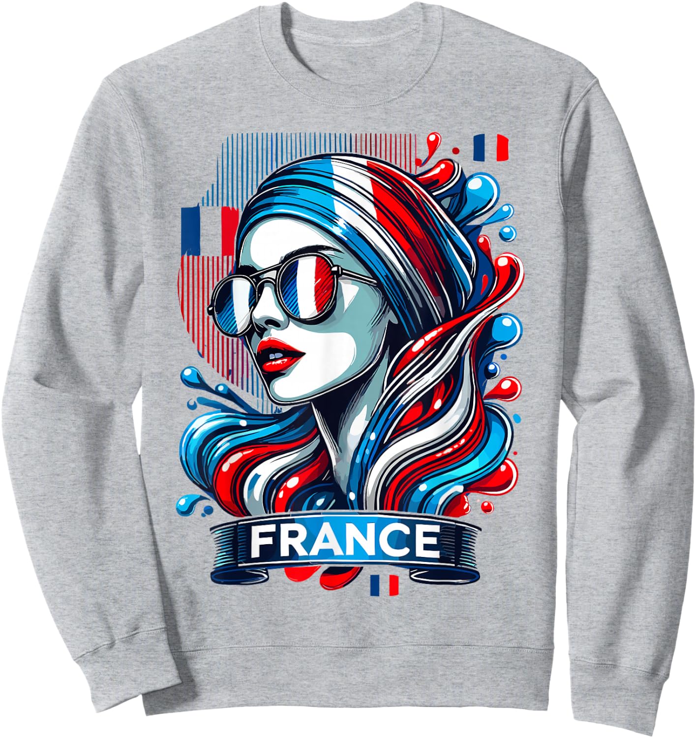 French Flag, French Flag Gift, France Supporter, , white, S Sweatshirt - Sweatshirt | Ash