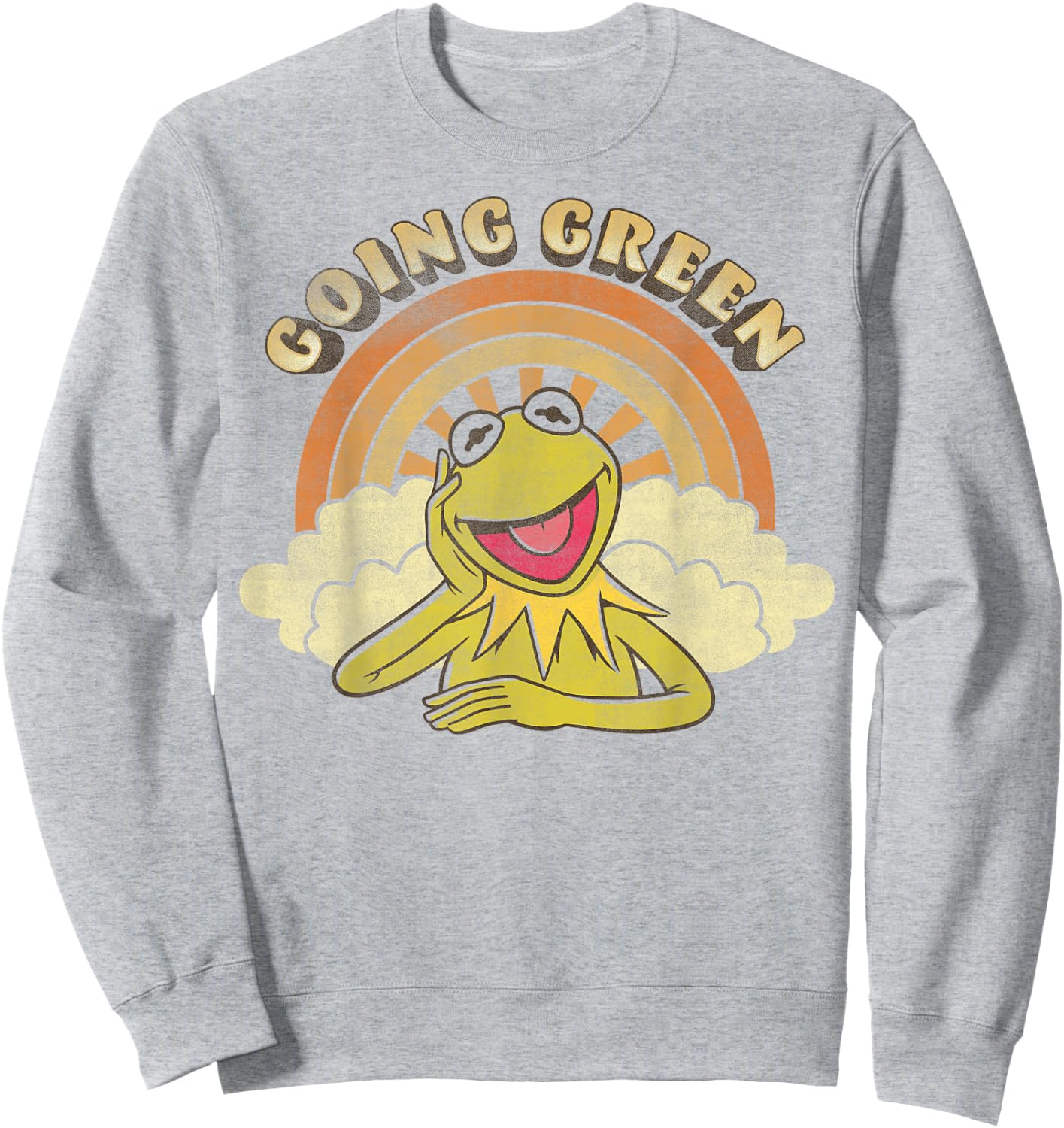 Disney The Muppets Kermit The Frog Going Green Sunrise Sweatshirt - Sweatshirt | Ash