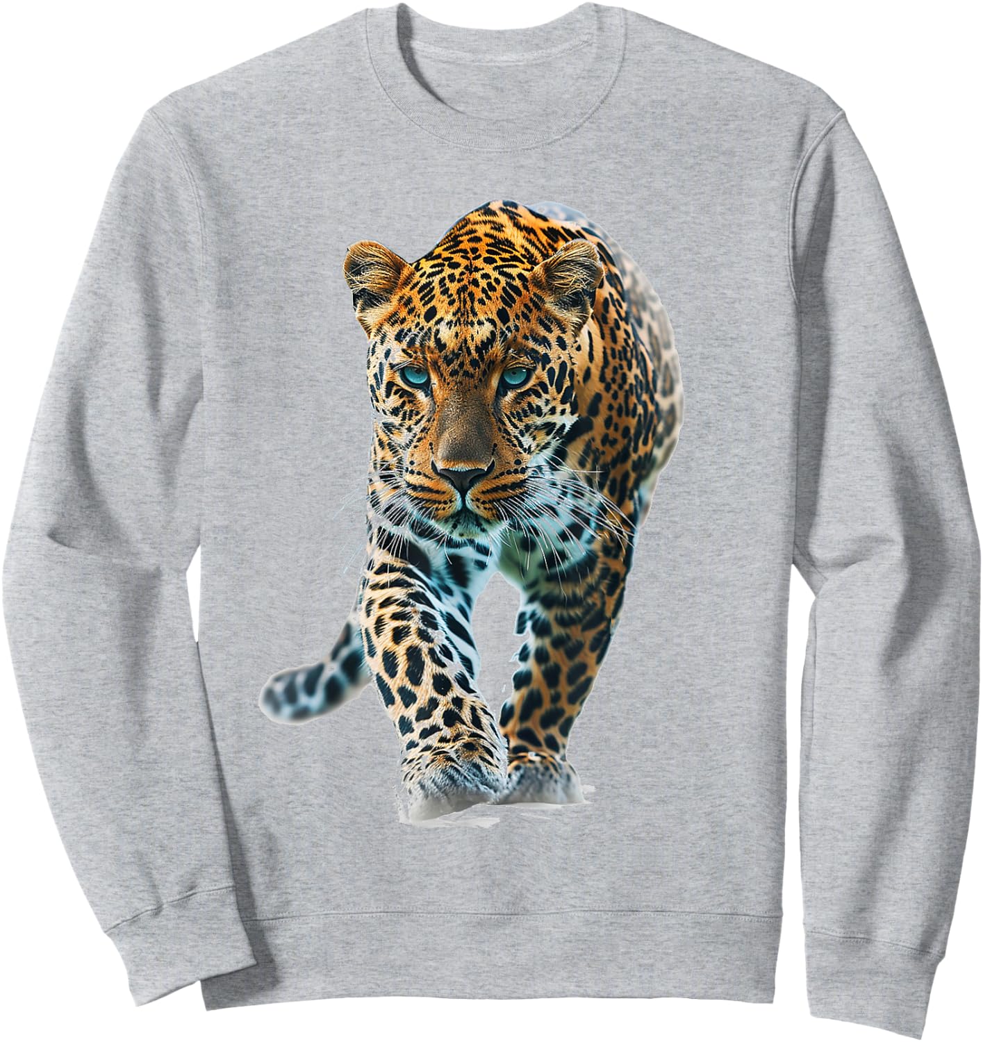 Leopard Animal Print Motif Drawing Portrait Leopard Sweatshirt - Sweatshirt | Ash