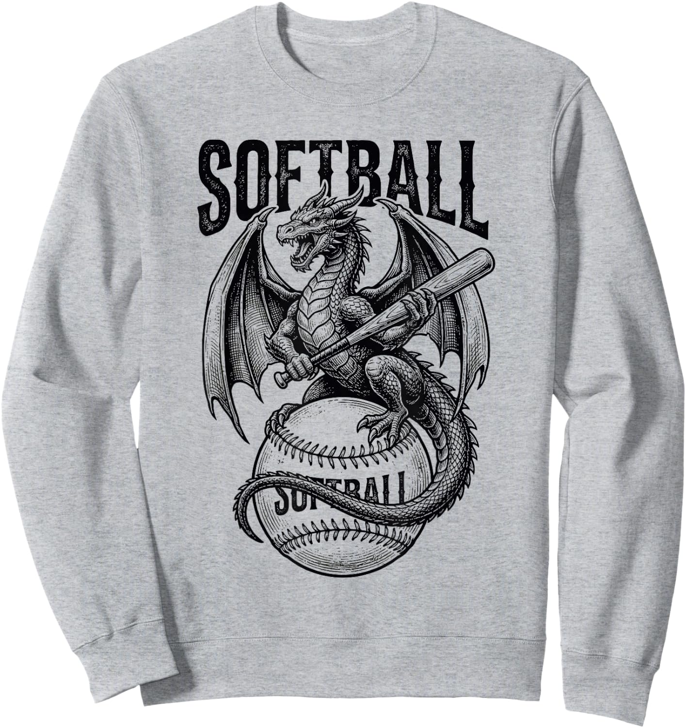 Softball Dragon Sweatshirt - Sweatshirt | Ash